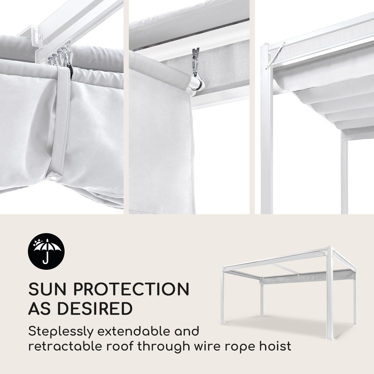 Blumfeldt Pantheon Cortina, pavilón, so strechou, 3x4 m, 4 bočné diely – Obrázok 3