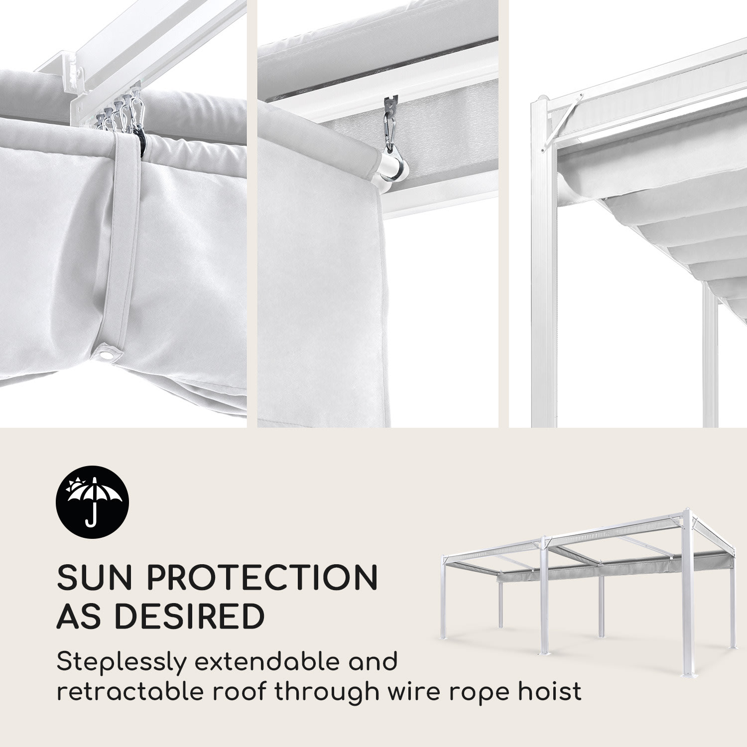 Blumfeldt Pantheon Cortina, pavilón, so strechou, 3x6 m, 4 bočné diely – Obrázok 3