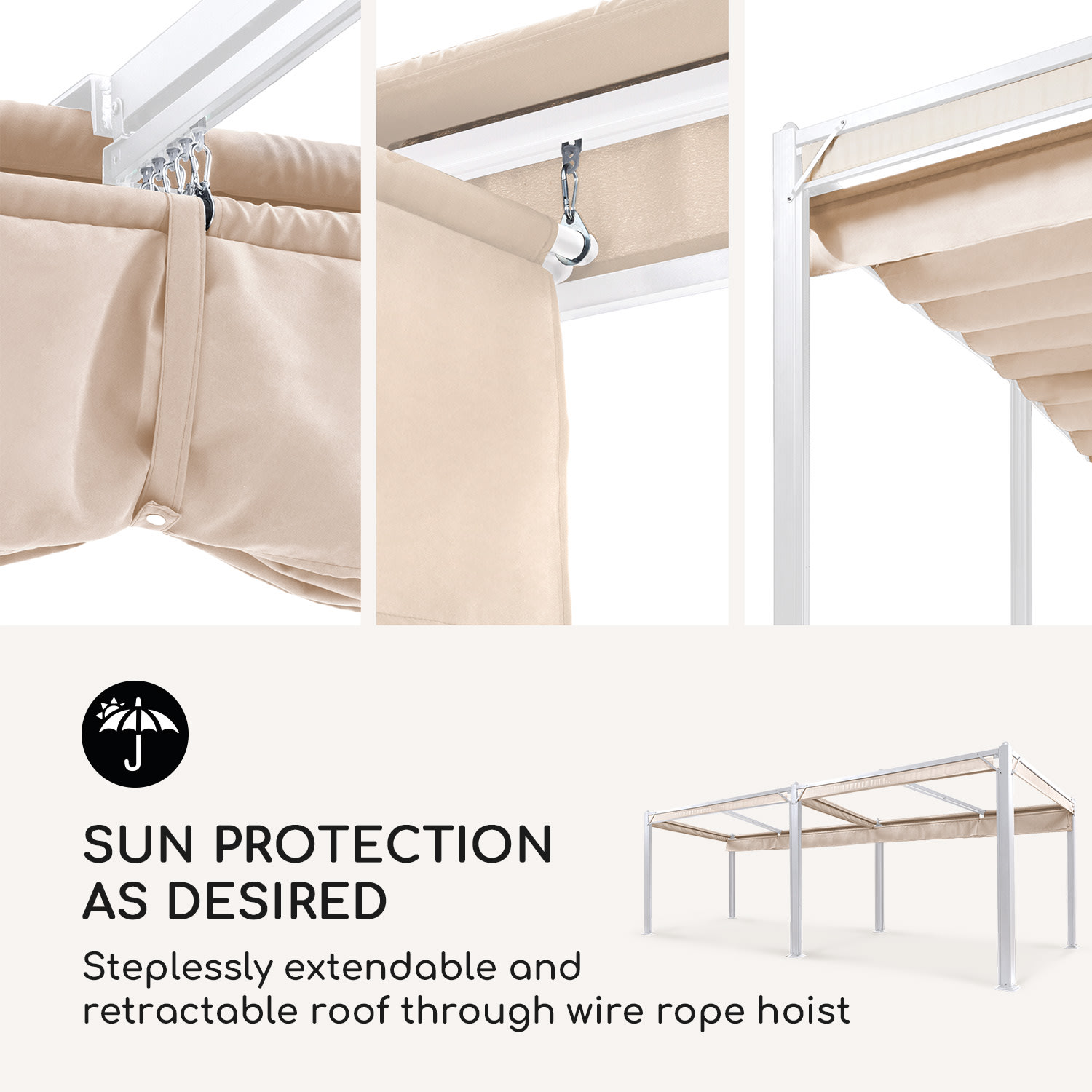 Blumfeldt Pantheon Cortina, pavilón, so strechou, 3x6 m, 4 bočné diely – Obrázok 3