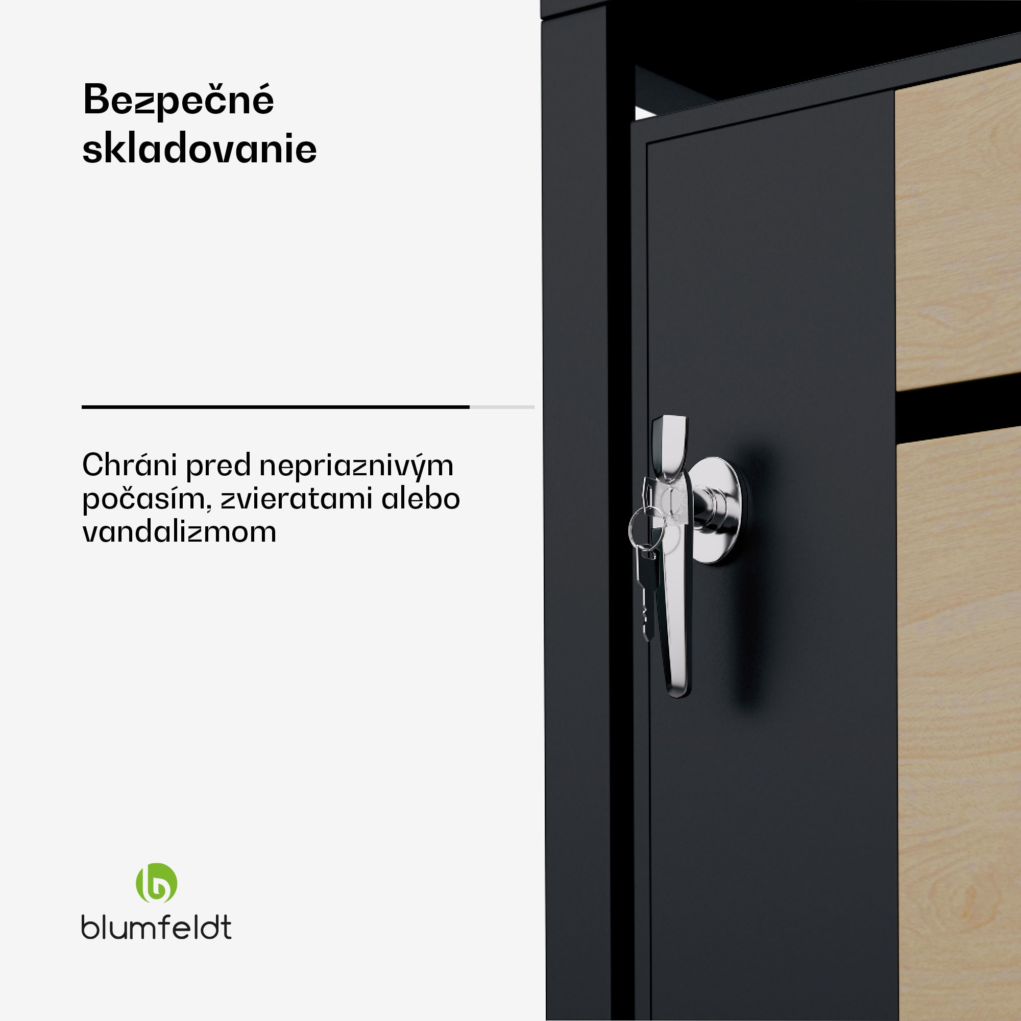 Blumfeldt BinSafe, box na odpadky, 1 odpadkový kôš, 240 l, uzamykateľný, pozinkovaná oceľ odolná voči poveternostným vplyvom – Obrázok 4