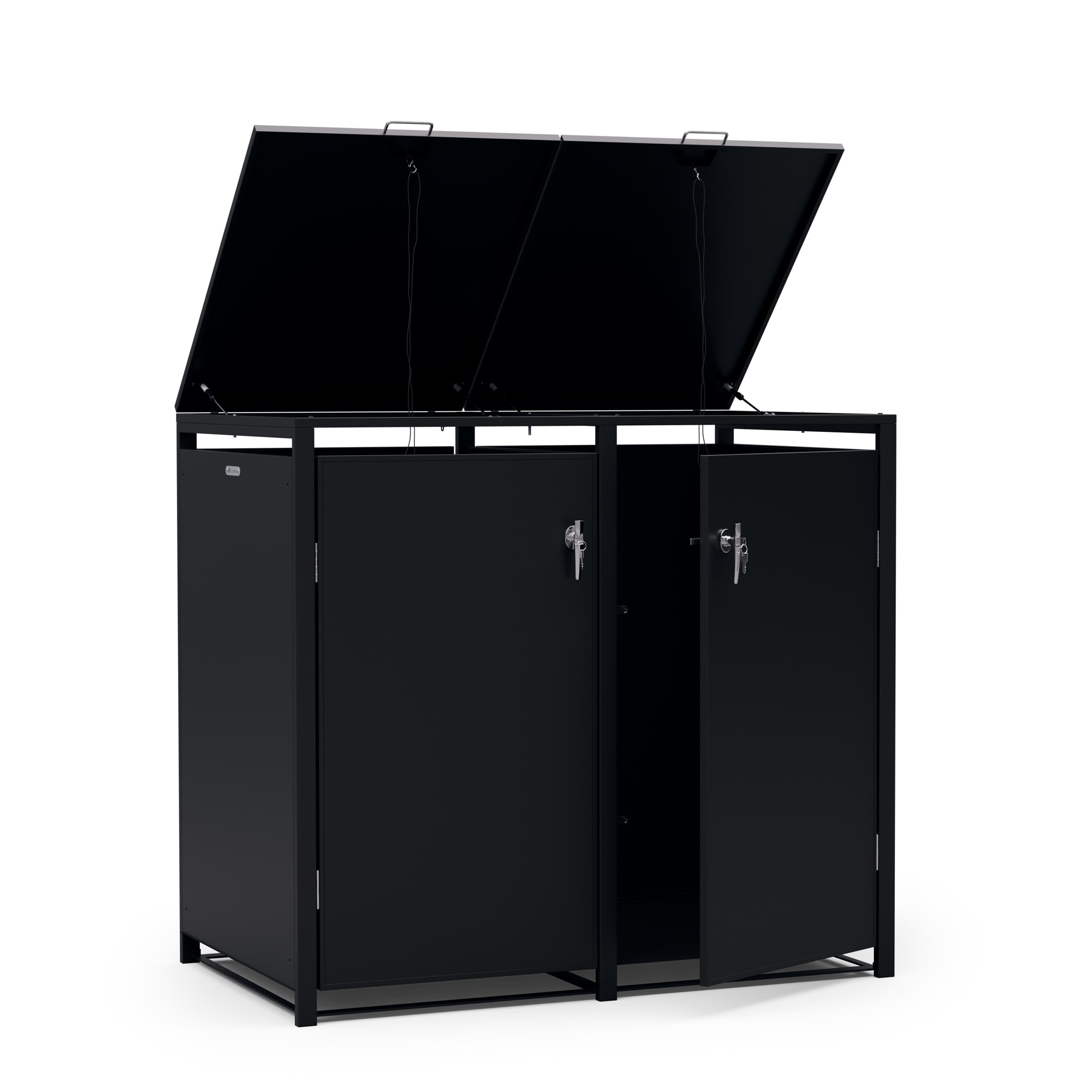 Blumfeldt BinSafe, box na odpadky, 2 odpadkové koše, 240 l, uzamykateľný, pozinkovaná oceľ odolná voči poveternostným vplyvom