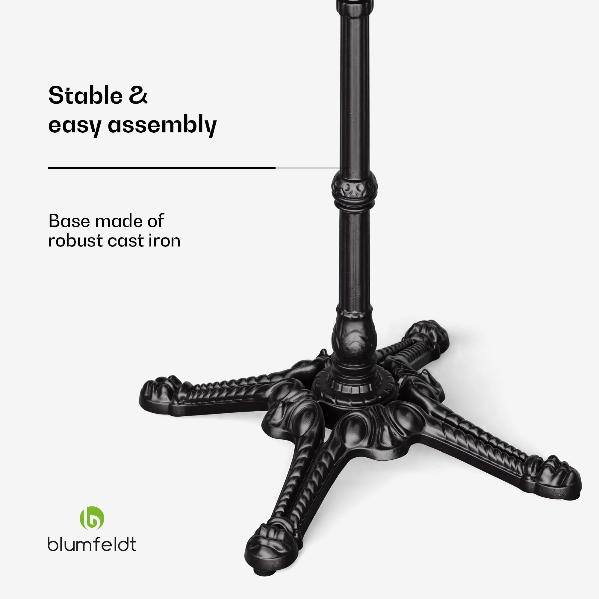 Blumfeldt Patras Lux, bistro stôl, mramorová stolová doska, 60 x 60 cm, podstavec z liatiny – Obrázok 5