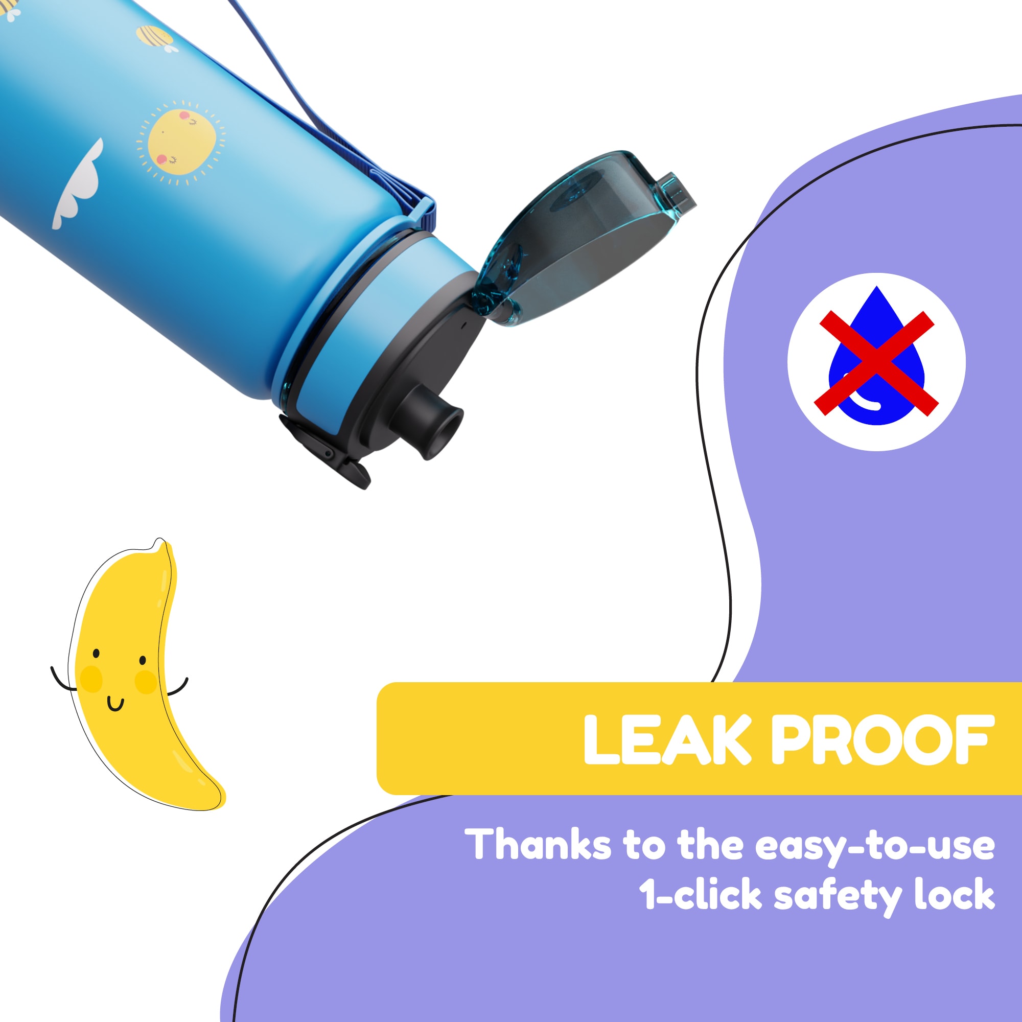 Klarstein Schmatzfatz, fľaša na pitie, športová fľaša, 500 ml, 24 cm, tritan – Obrázok 3