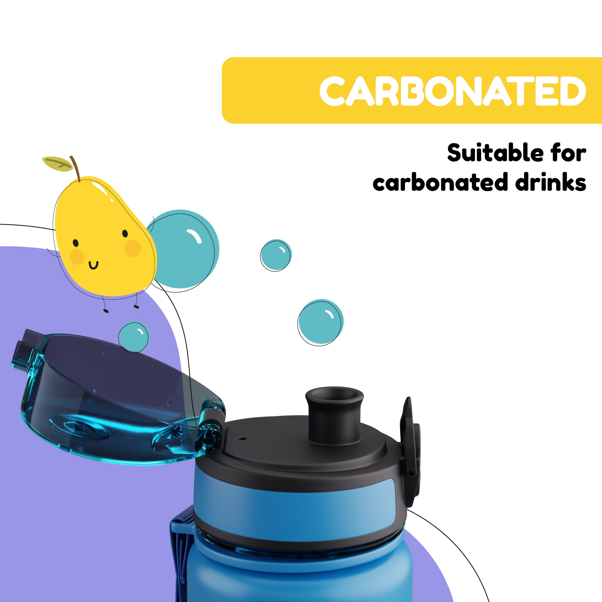 Klarstein Schmatzfatz, fľaša na pitie, športová fľaša, 500 ml, 24 cm, tritan – Obrázok 4