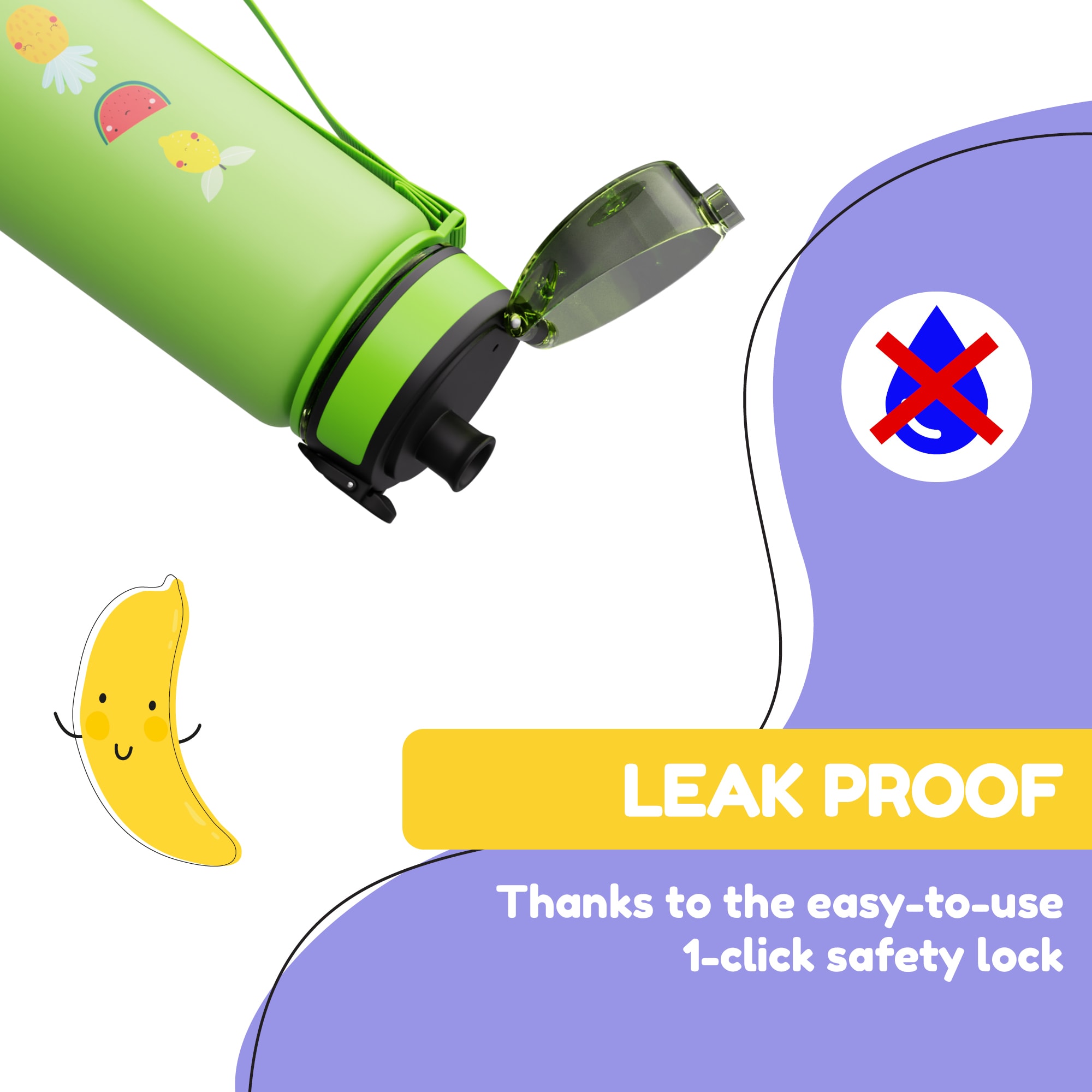 Klarstein Schmatzfatz, fľaša na pitie, športová fľaša, 500 ml, 24 cm, tritan – Obrázok 3