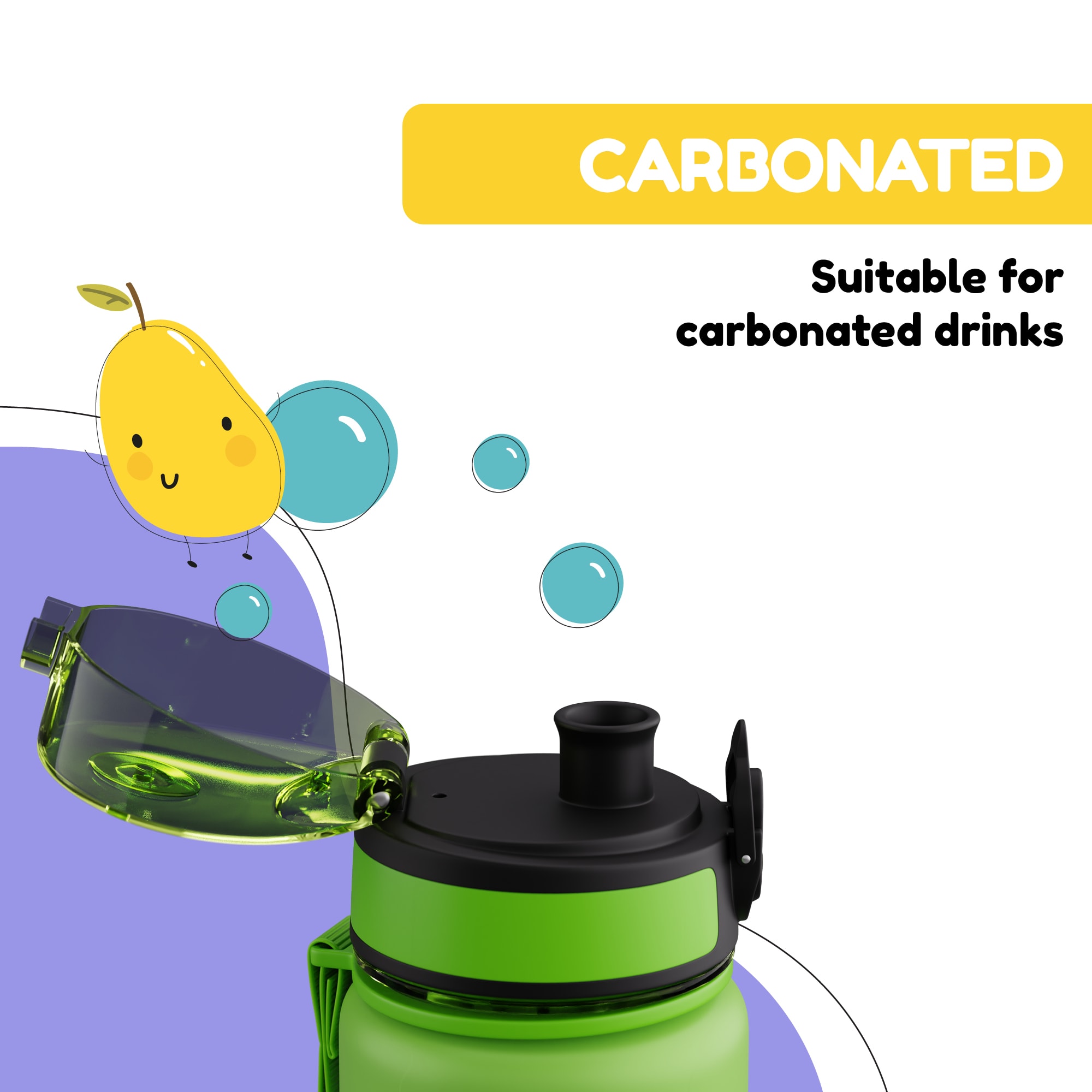 Klarstein Schmatzfatz, fľaša na pitie, športová fľaša, 500 ml, 24 cm, tritan – Obrázok 4