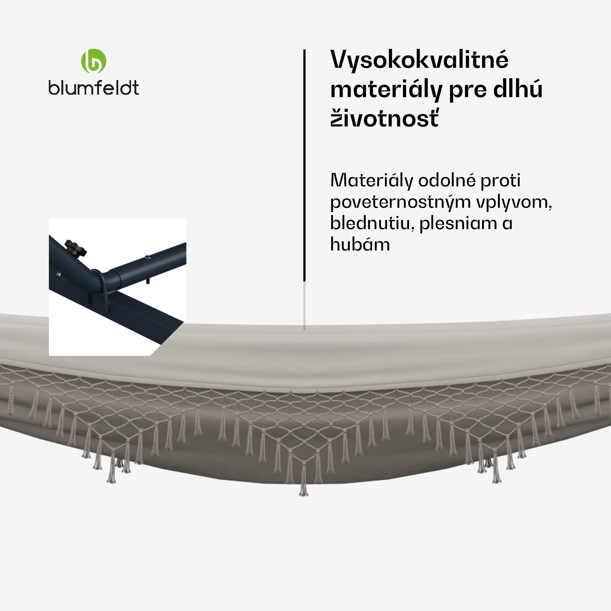 Blumfeldt SwayStation Boho hojdacia sieť, 320 x 116 cm, odolná proti poveternostným vplyvom, odolná proti hrdzi – Obrázok 3