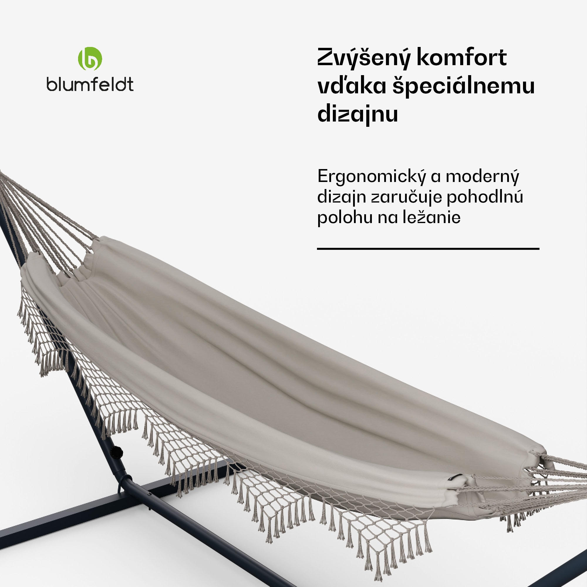 Blumfeldt SwayStation Boho hojdacia sieť, 400 x 116 cm, odolná proti poveternostným vplyvom, odolná proti hrdzi – Obrázok 4
