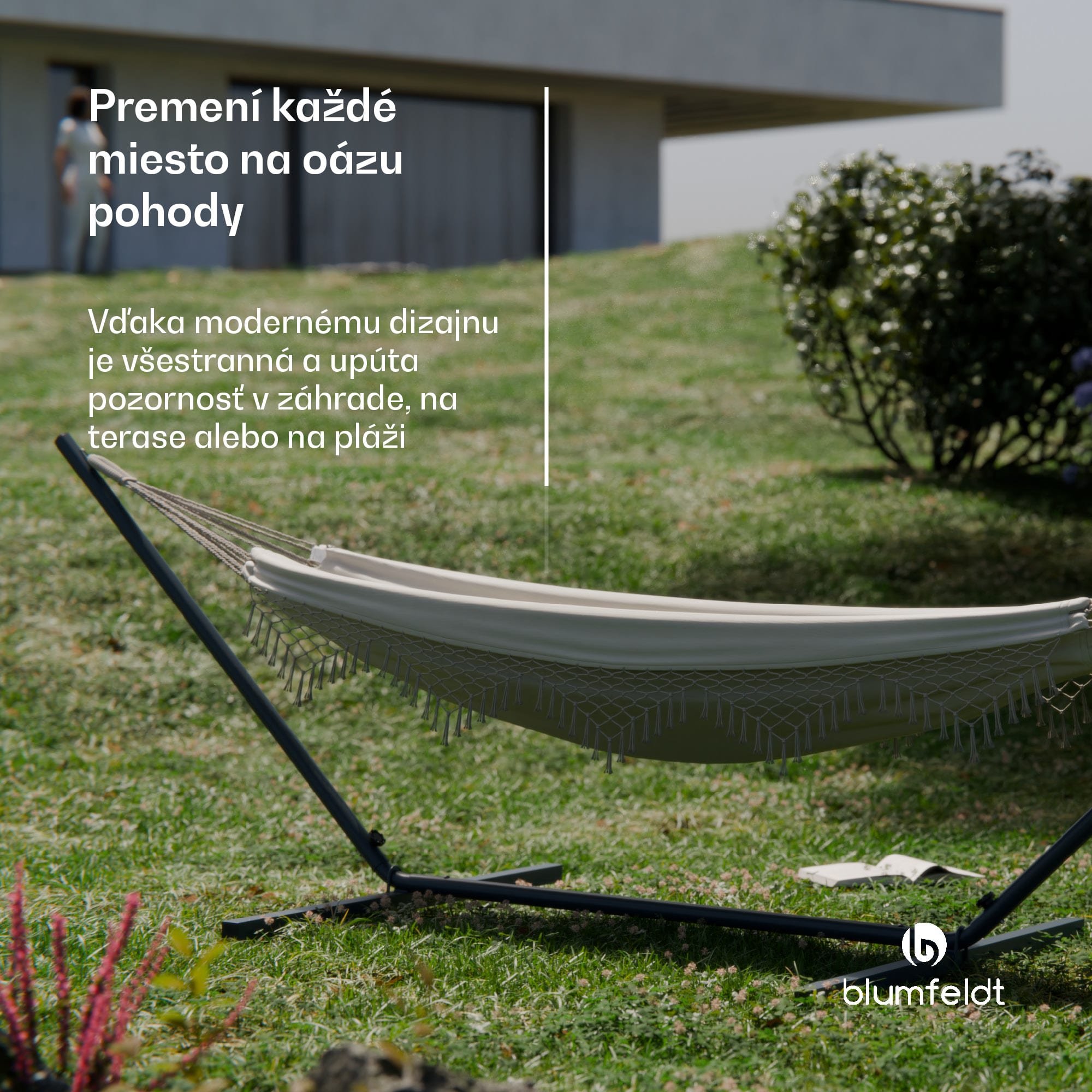 Blumfeldt SwayStation Boho hojdacia sieť, 400 x 116 cm, odolná proti poveternostným vplyvom, odolná proti hrdzi – Obrázok 5