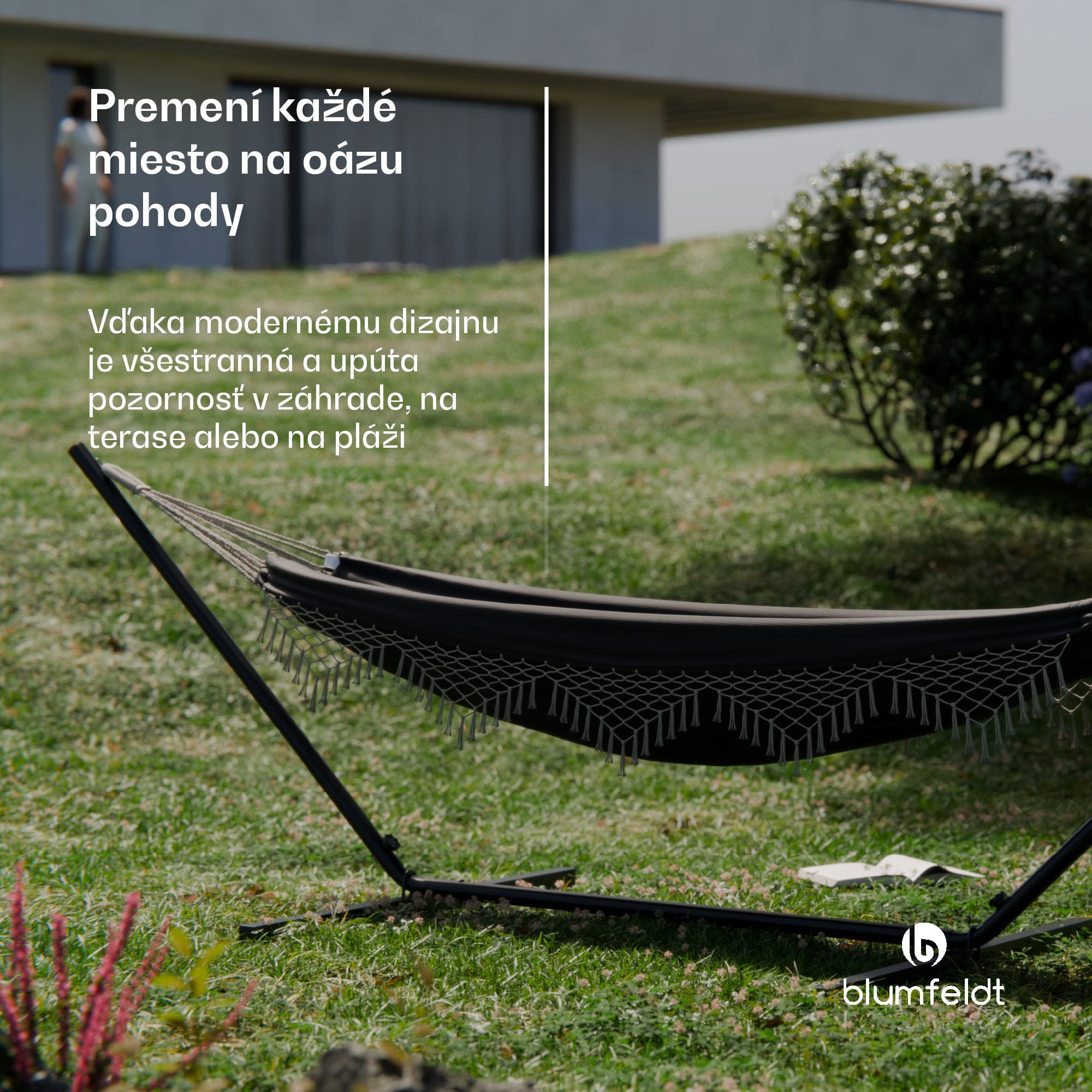 Blumfeldt SwayStation Boho hojdacia sieť, 400 x 116 cm, odolná proti poveternostným vplyvom, odolná proti hrdzi – Obrázok 5