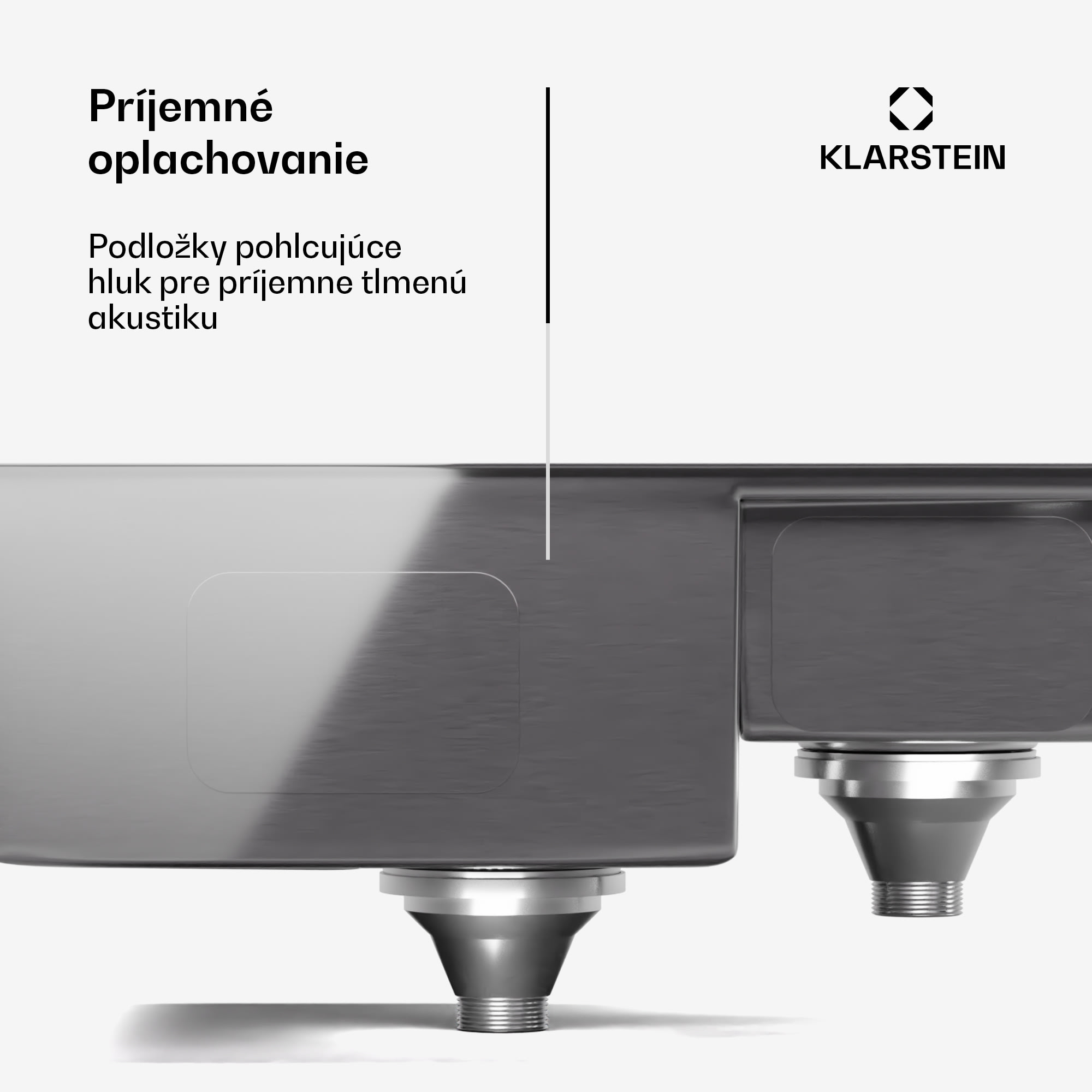 Klarstein TitanSteel kuchynský drez, 61 x 50 cm, 2 umývadlá, nehrdzavejúca oceľ, žiaruvzdorný – Obrázok 5