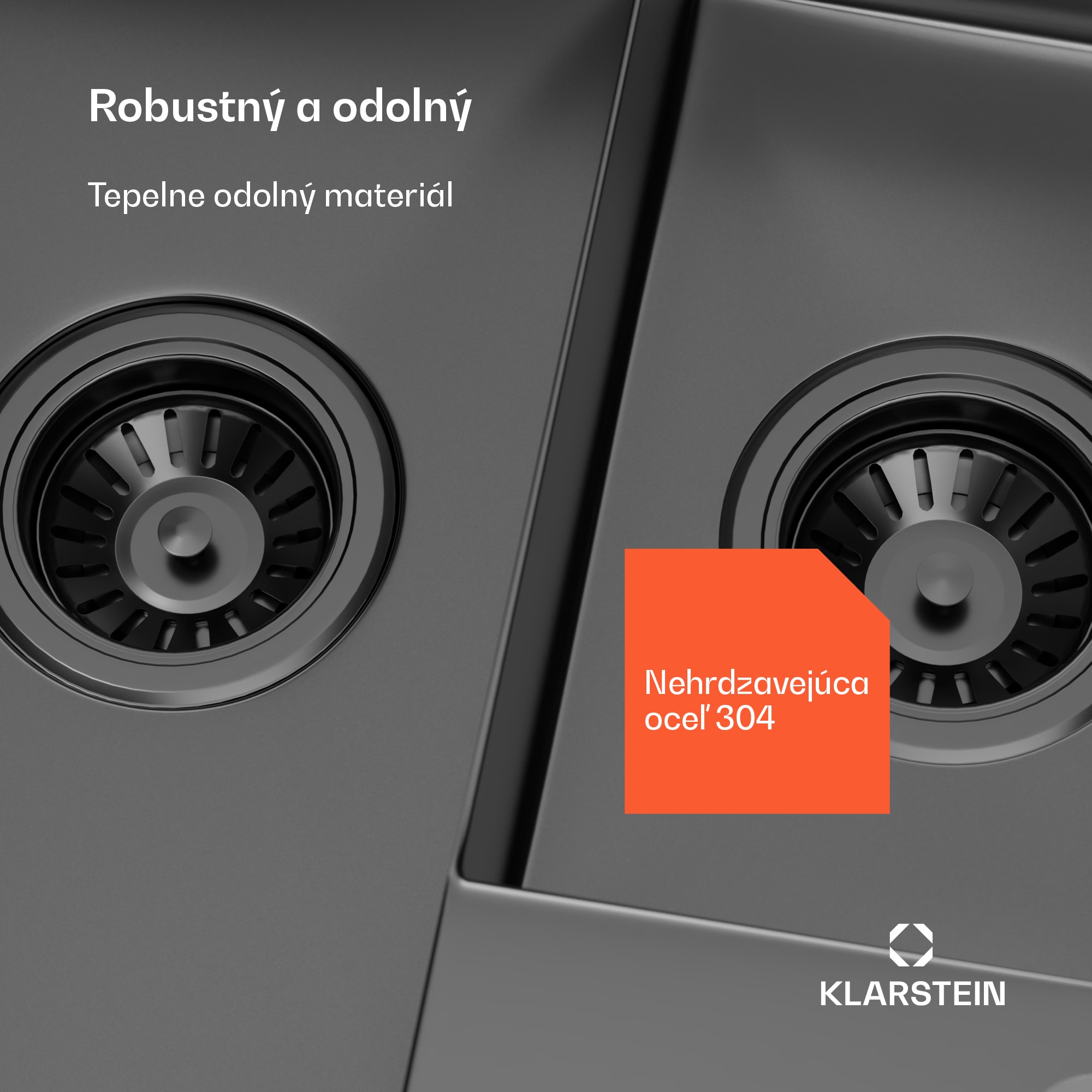 Klarstein TitanSteel kuchynský drez, 61 x 50 cm, 2 umývadlá, nehrdzavejúca oceľ, žiaruvzdorný – Obrázok 4