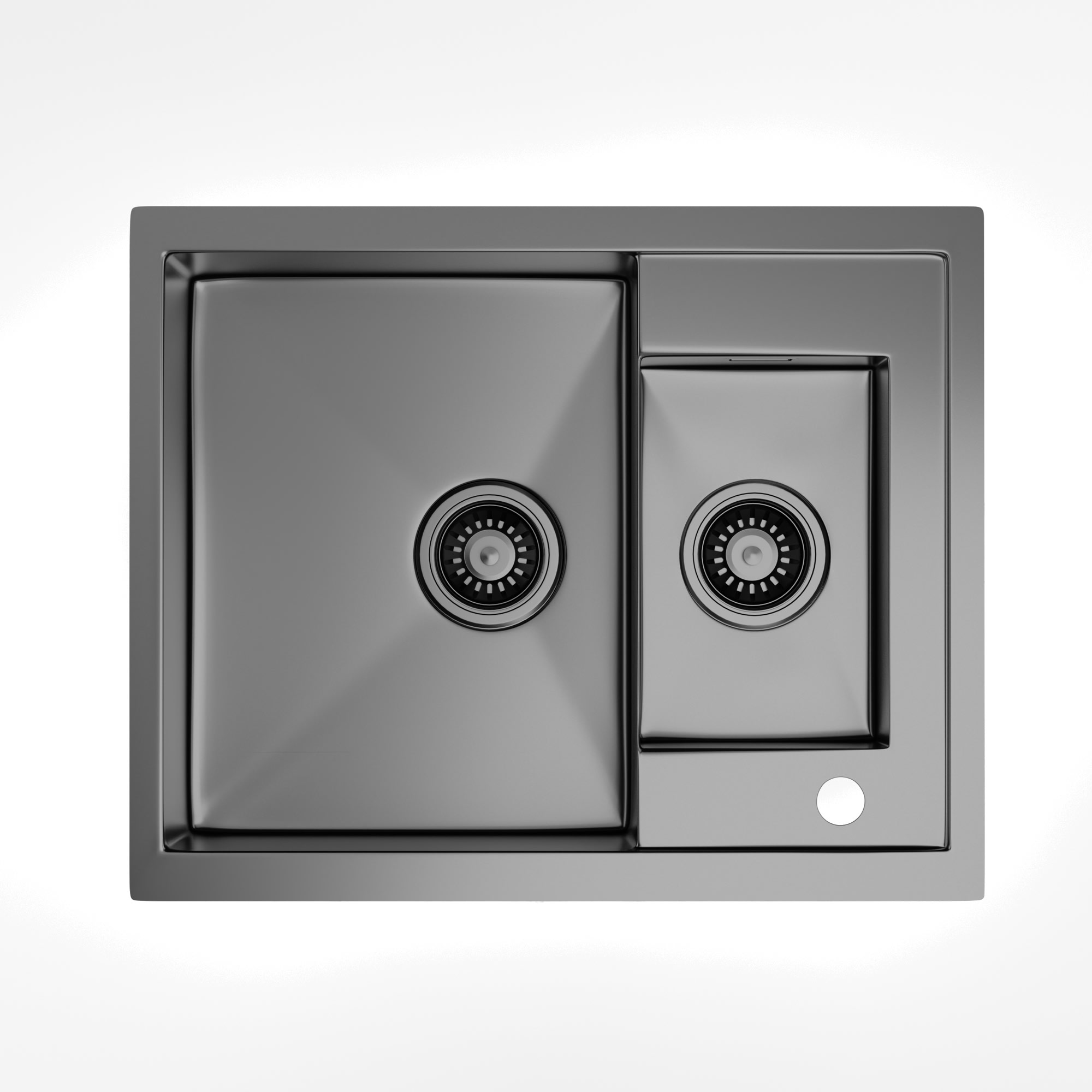 Klarstein TitanSteel kuchynský drez, 61 x 50 cm, 2 umývadlá, nehrdzavejúca oceľ, žiaruvzdorný