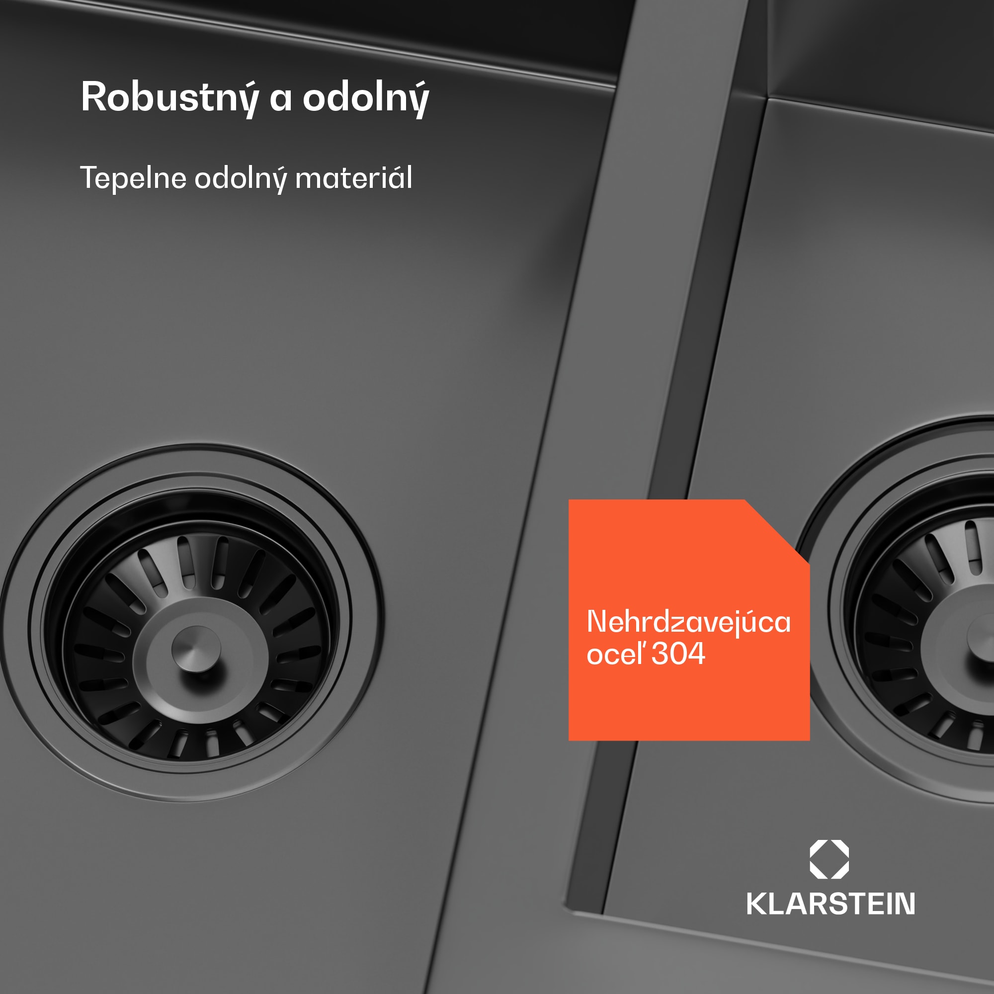 Klarstein TitanSteel kuchynský drez s odkvapkávačom, 100 x 45 cm, 2 umývadlá, nehrdzavejúca oceľ, odolný voči teplu – Obrázok 4