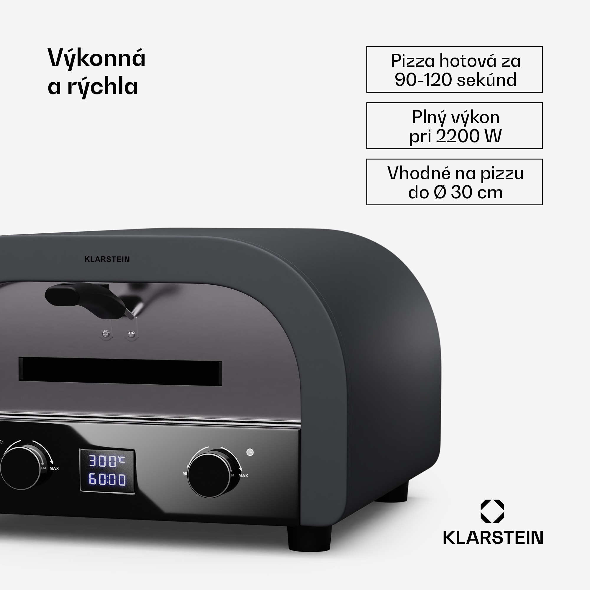 Klarstein FornoVetro Pec na pizzu určená na vonkajšie použitie, Dvojité ohrevné telesá, 2200 W, 450 °C, Cool Touch – Obrázok 2
