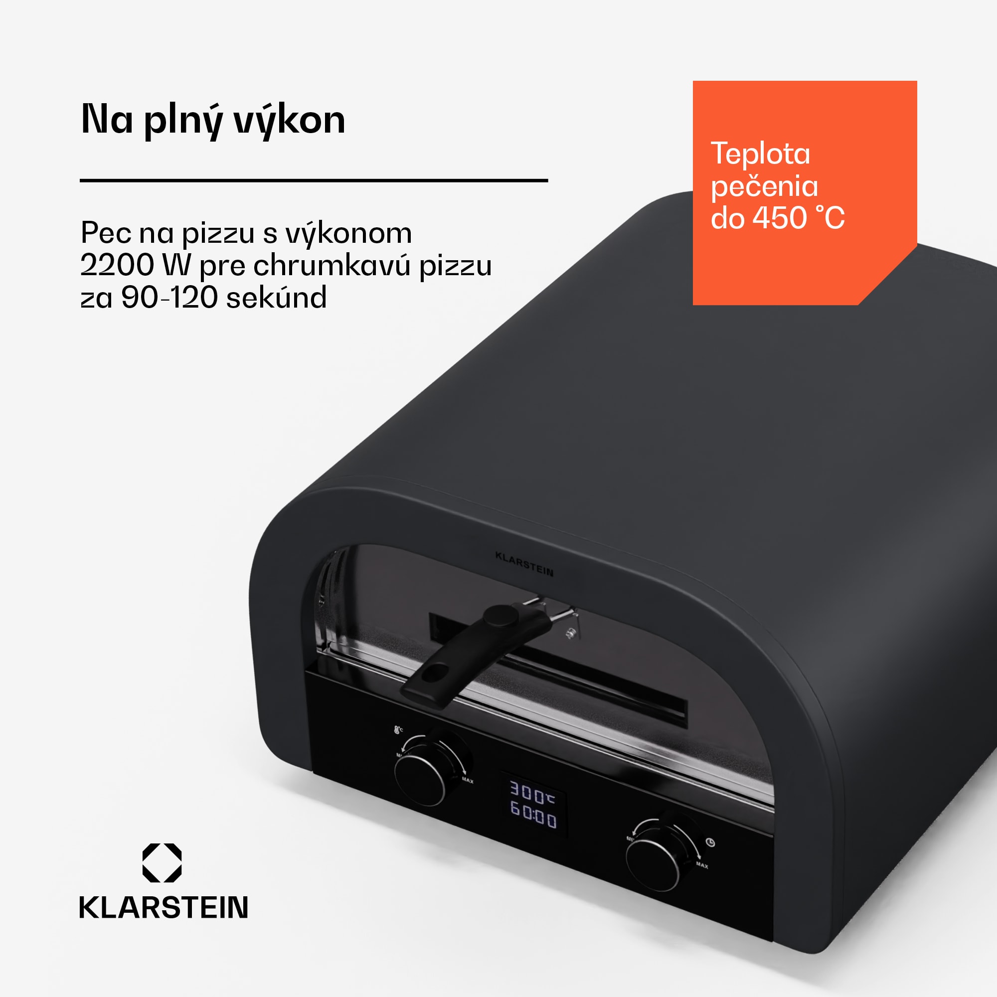 Klarstein FornoVetro Pec na pizzu určená na vonkajšie použitie, Dvojité ohrevné telesá, 2200 W, 450 °C, Cool Touch – Obrázok 4
