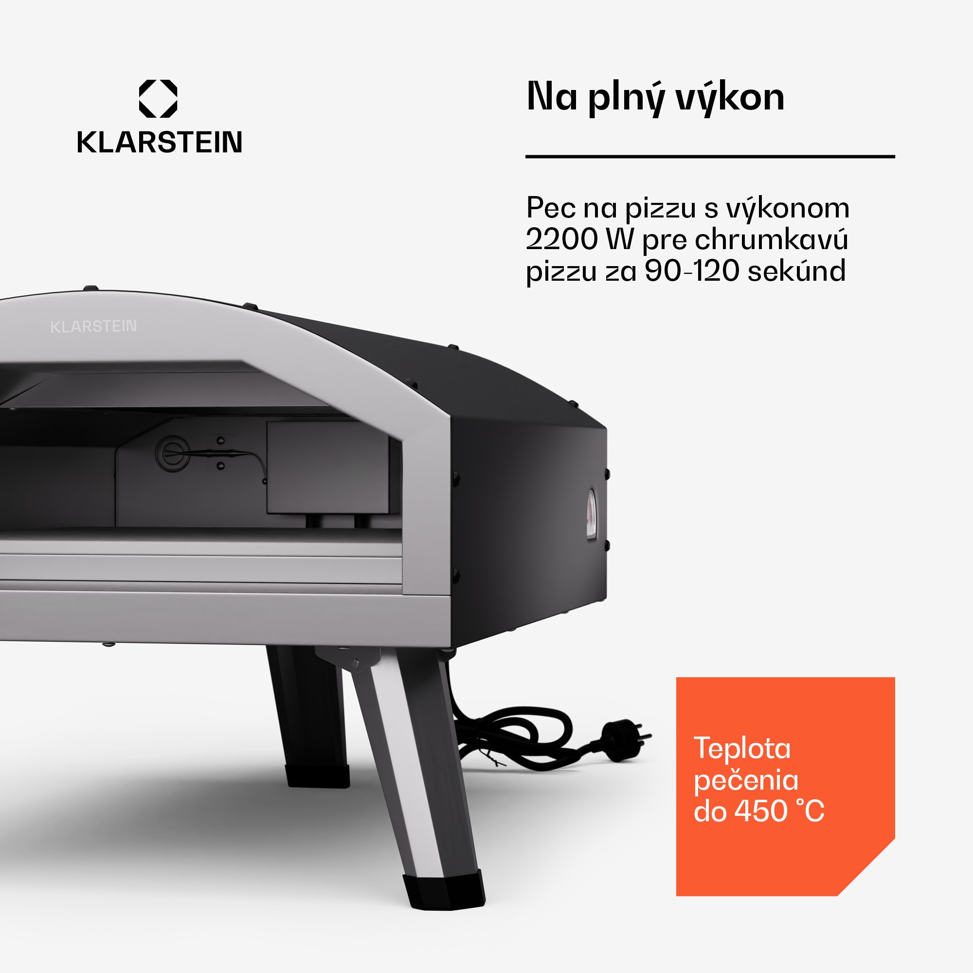 Klarstein LaFiamma Pec na pizzu určená na vonkajšie použitie, Dvojité ohrevné telesá, 2200 W až do 450 °C – Obrázok 4