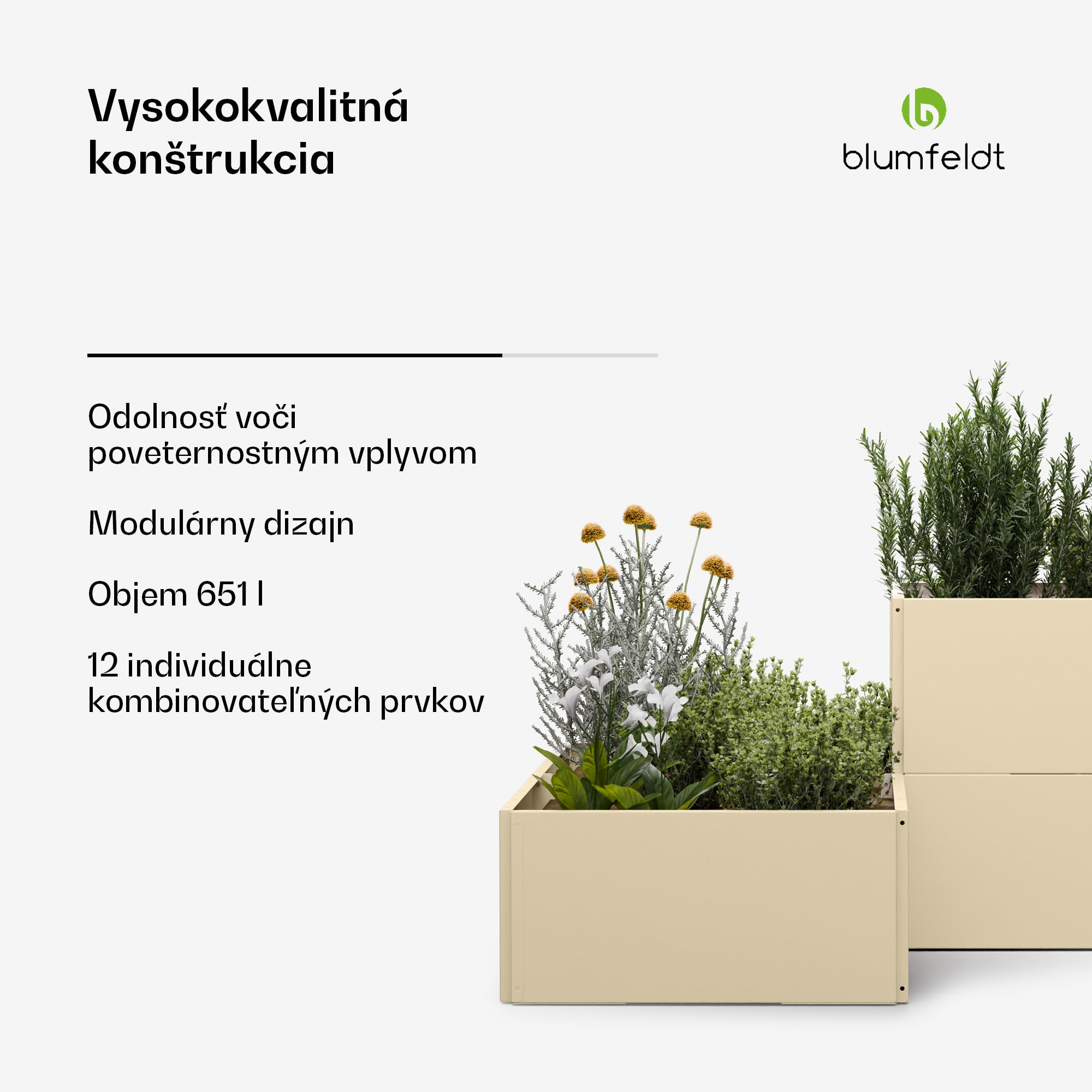 Blumfeldt Versagrow vyvýšený záhon s 12 modulmi, individuálny tvar, hrúbka 1 mm, nehrdzavejúca oceľ – Obrázok 2