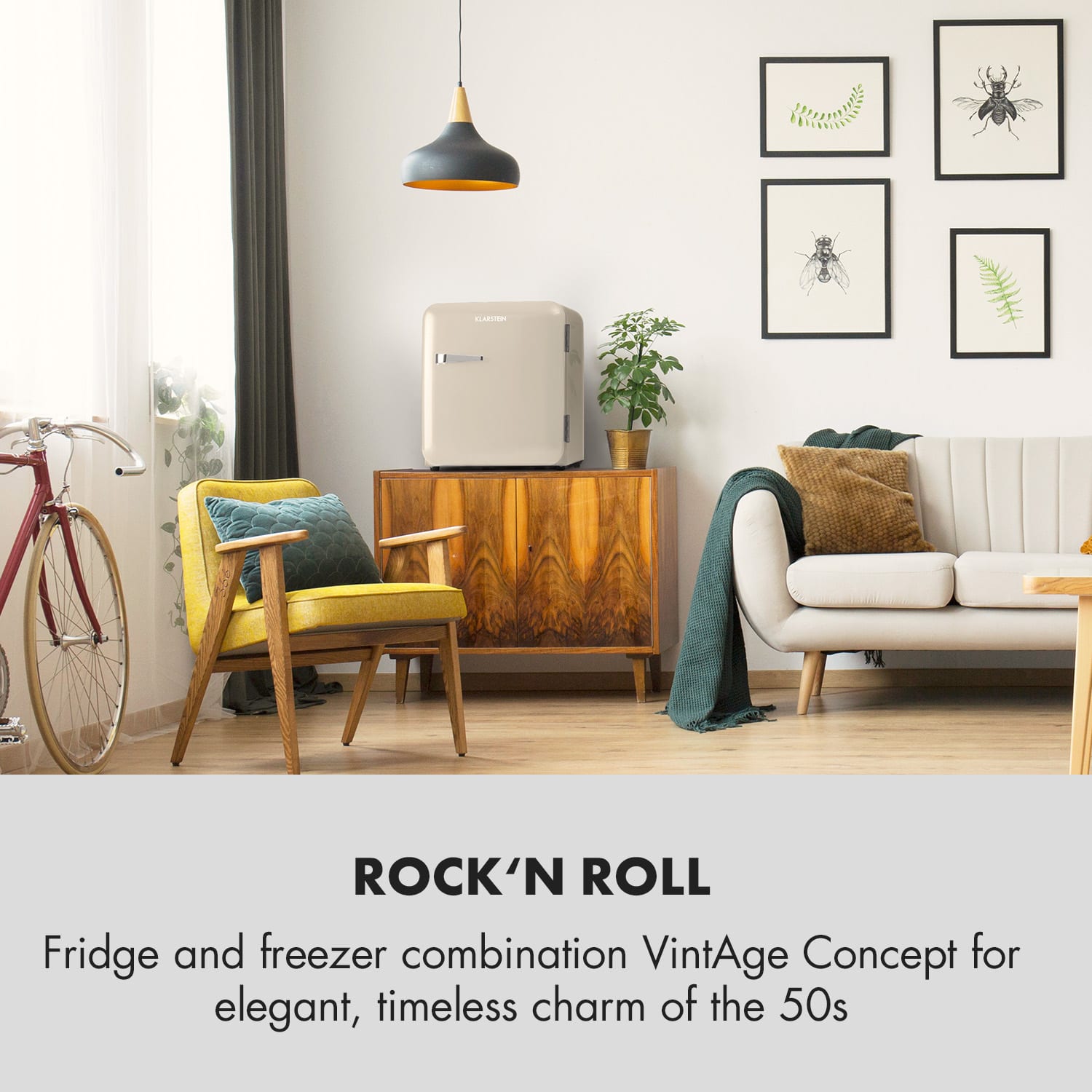 Klarstein Audrey Mini, retro chladnička, 48 l, 2 úrovne, energet. trieda F – Obrázok 2