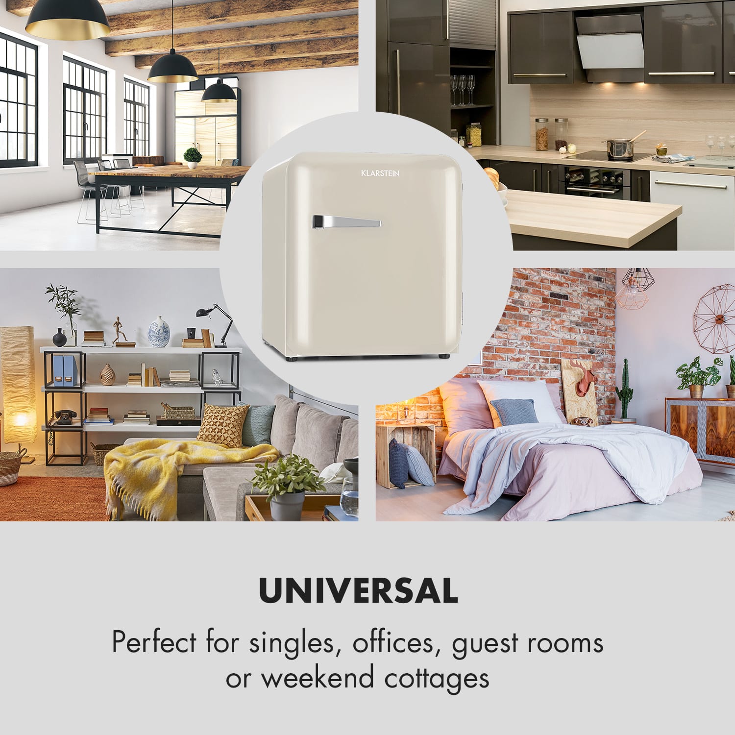 Klarstein Audrey Mini, retro chladnička, 48 l, 2 úrovne, energet. trieda F – Obrázok 3