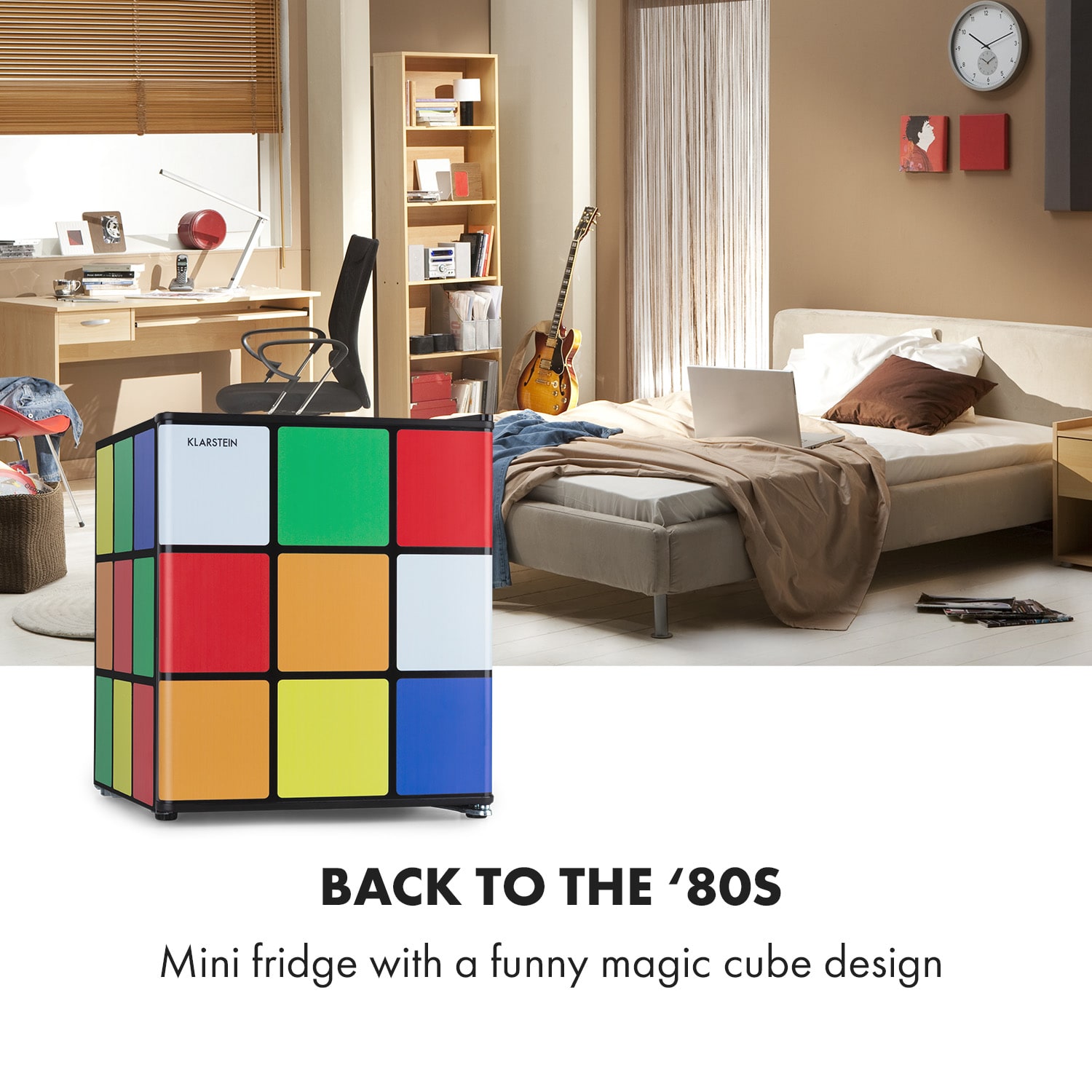 Klarstein Solve, chladnička, mini bar, 48 l, dizajn magickej kocky – Obrázok 2