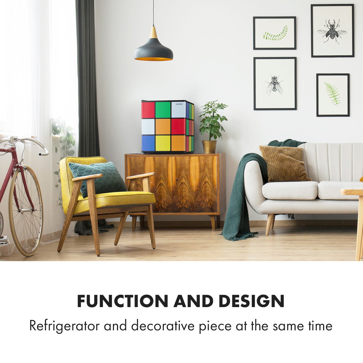 Klarstein Solve, chladnička, mini bar, 48 l, dizajn magickej kocky – Obrázok 5