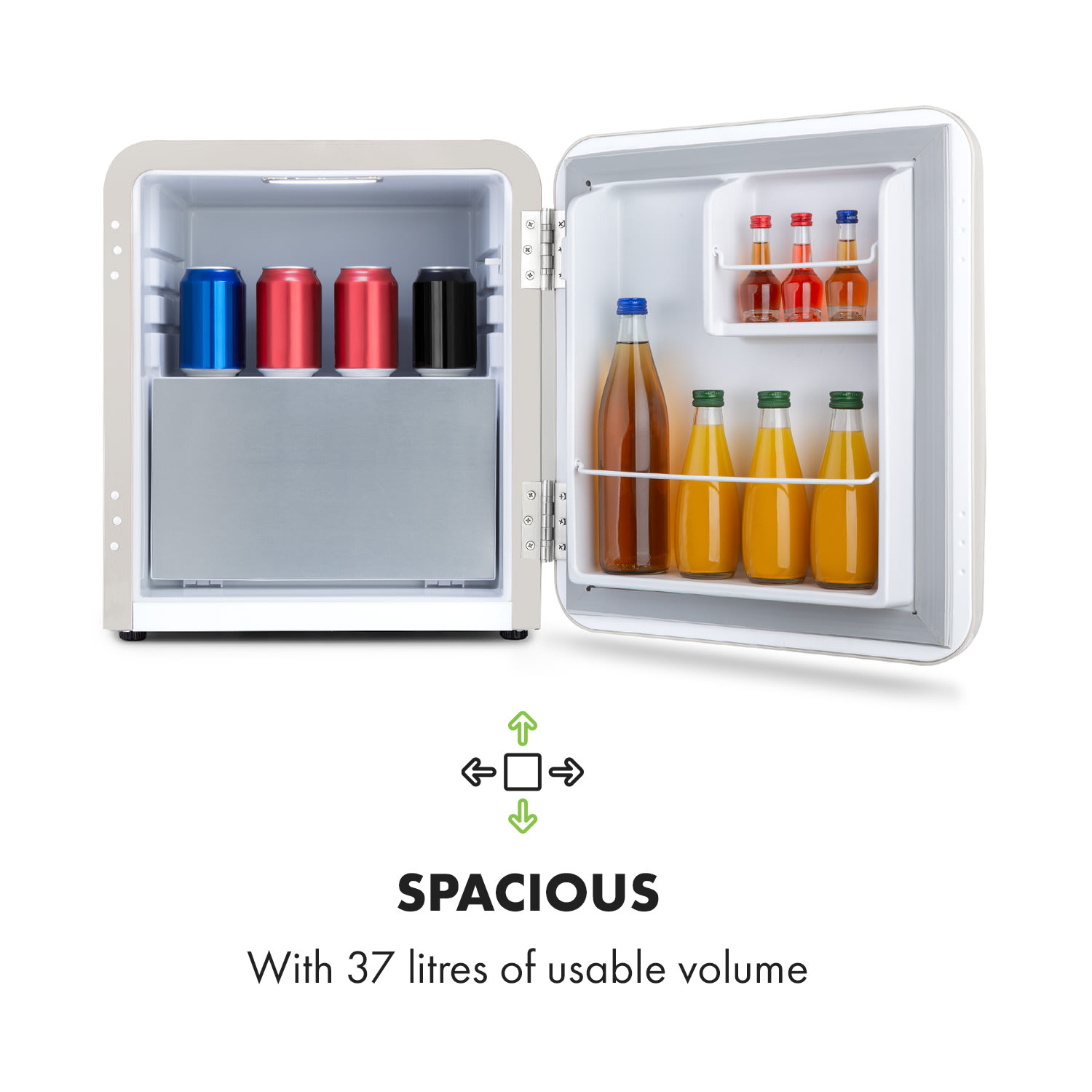 Klarstein Audrey Mini, retro chladnička, energet. trieda E, mraziaci priečinok, LED – Obrázok 3