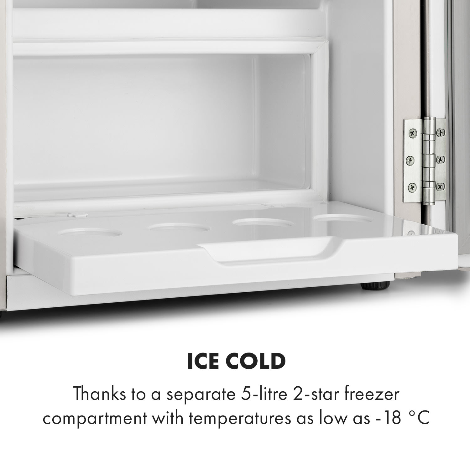 Klarstein Audrey Mini, retro chladnička, energet. trieda E, mraziaci priečinok, LED – Obrázok 4