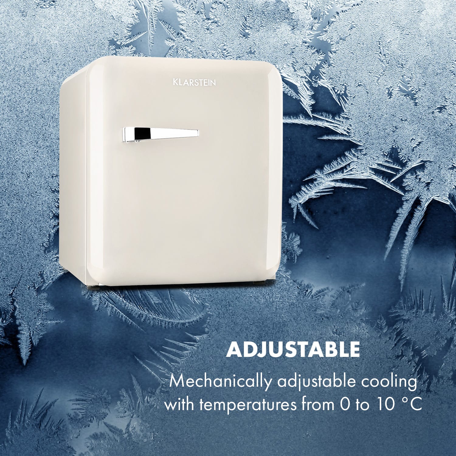 Klarstein Audrey Mini, retro chladnička, energet. trieda E, mraziaci priečinok, LED – Obrázok 5