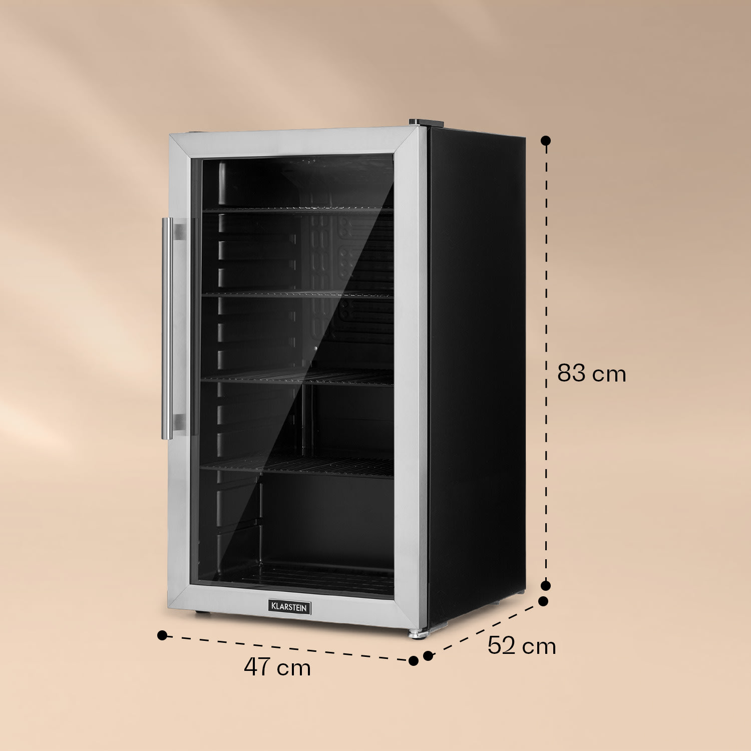 Klarstein Beersafe 3XL, chladnička, 98 l, 4 zásuvné police, 7 úrovní, čierna – Obrázok 5