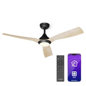 Klarstein Fiji Flow 2 v 1 Smart, stropný ventilátor, Ø 132 cm, LED svetlo, diaľkové ovládanie, ovládanie cez aplikáciu, 2 smery chodu