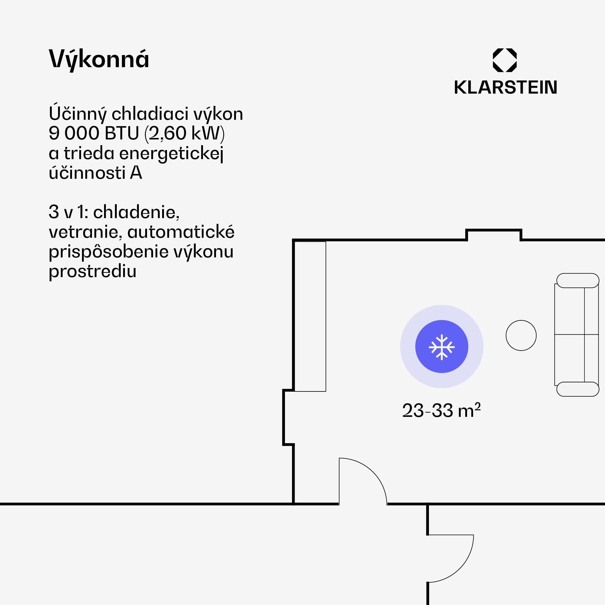 Klarstein Aero Ring 9K klimatizačné zariadenie 9 000 BTU mobilné a inteligentné pre max. 31 m² so hlasovým ovládaním – Obrázok 3