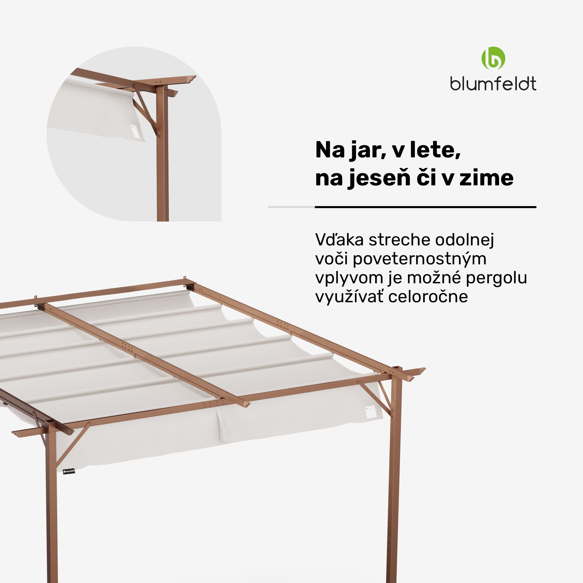 NA Blumfeldt Pantheon Wall Pergola, nástenná pergola, 3 x 3 m, práškovo lakovná oceľ, odolná voči poveternostným vplyvom – Obrázok 3