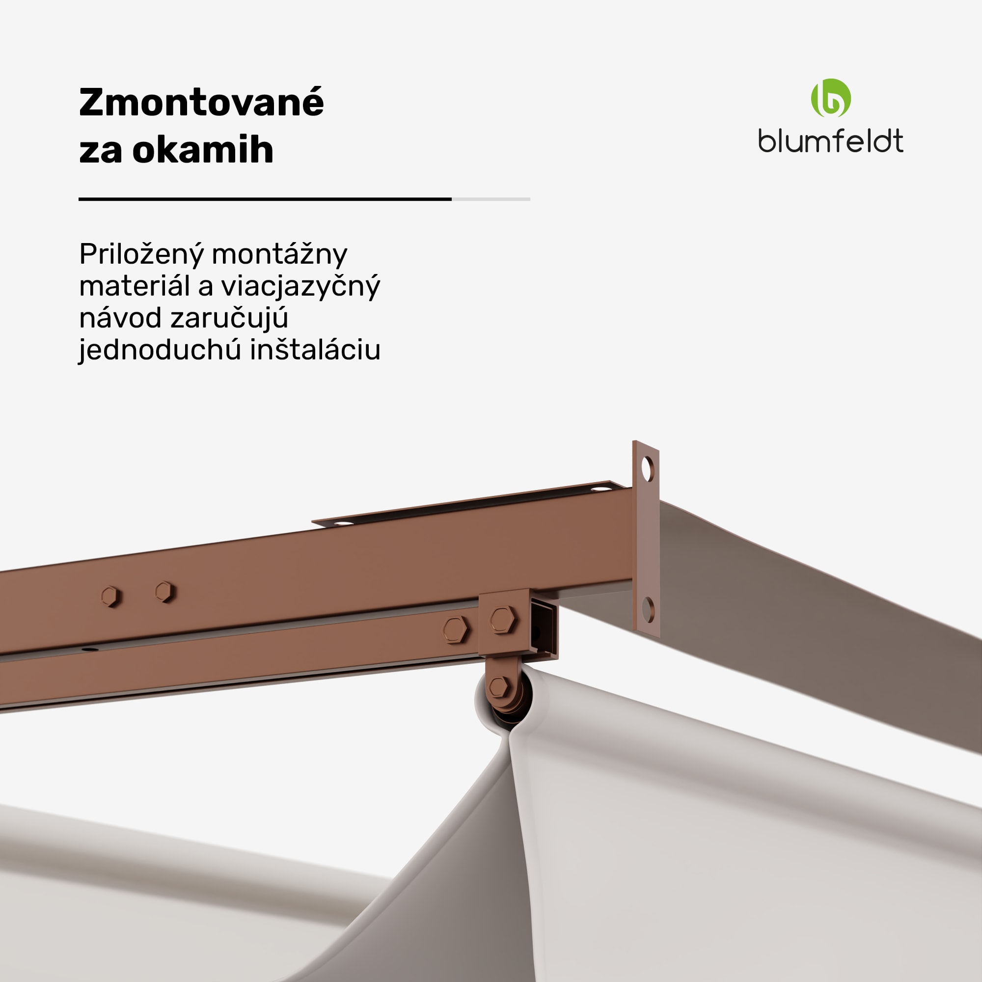 NA Blumfeldt Pantheon Wall Pergola, nástenná pergola, 3 x 3 m, práškovo lakovná oceľ, odolná voči poveternostným vplyvom – Obrázok 4