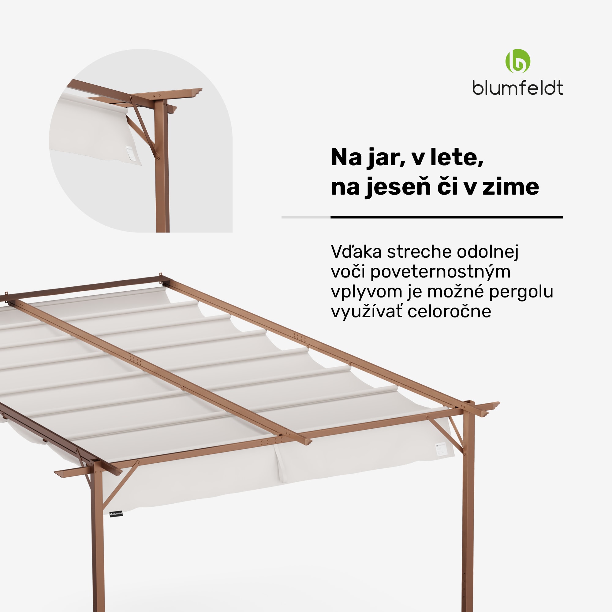 NA Blumfeldt Pantheon Wall Pergola, nástenná pergola, 3 x 4 m, práškovo lakovná oceľ, odolná voči poveternostným vplyvom – Obrázok 3