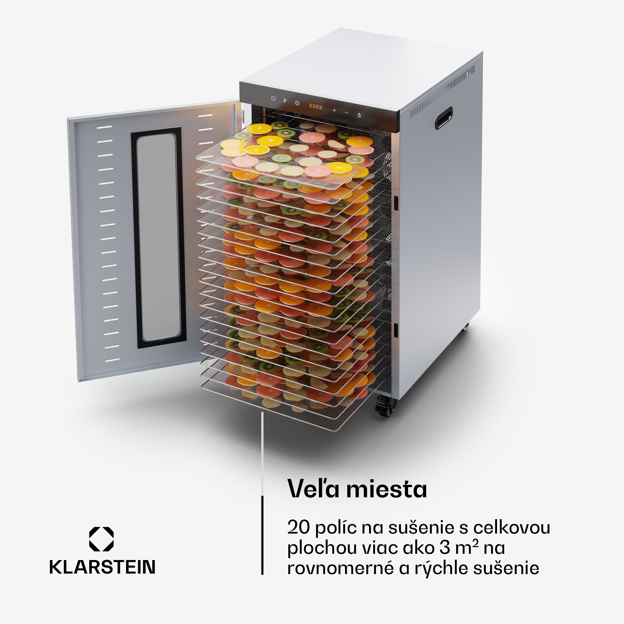 Klarstein MasterJerky 300 sušička, 2 000 W, 30 - 90 °C, 24h časovač, nehrdzavejúca oceľ – Obrázok 3
