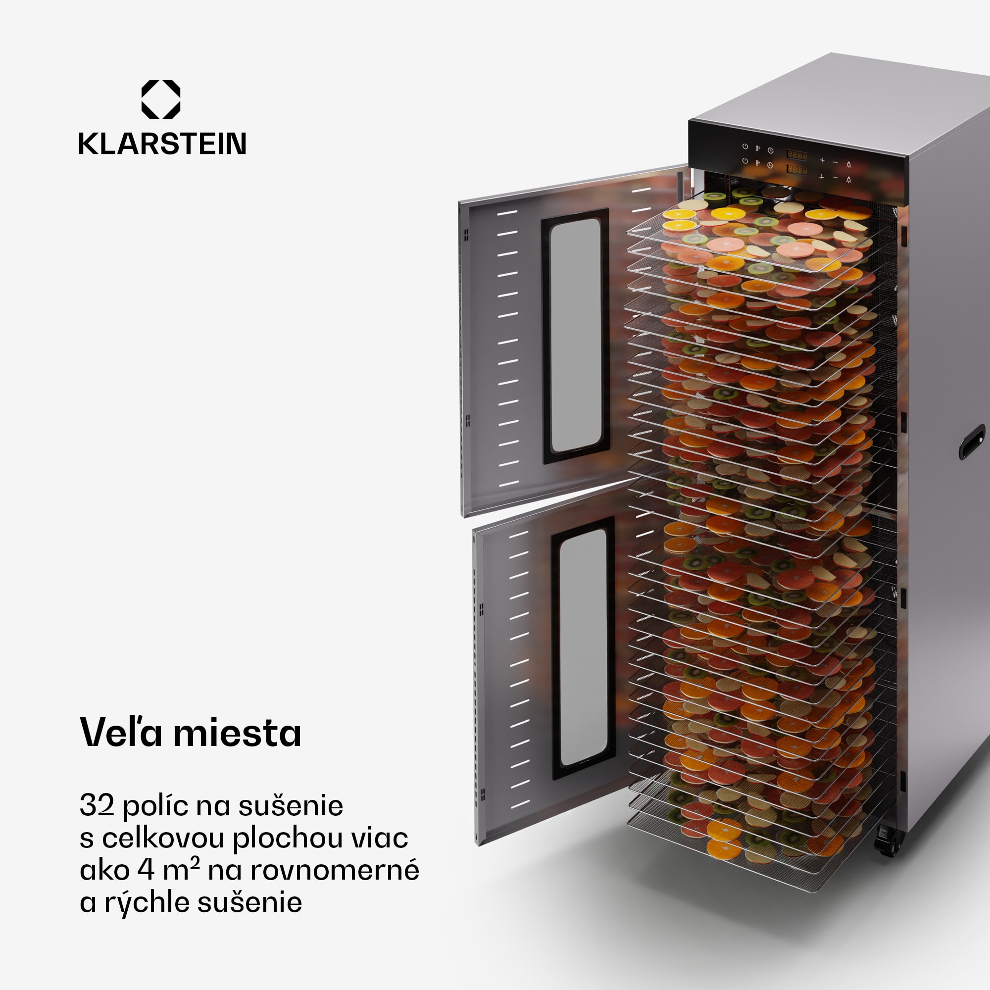 Klarstein Master Jerky 500 Vertical, sušička, výkon 3 000 W, s dvoma komorami, teplotný rozsah 30 - 90 °C – Obrázok 3
