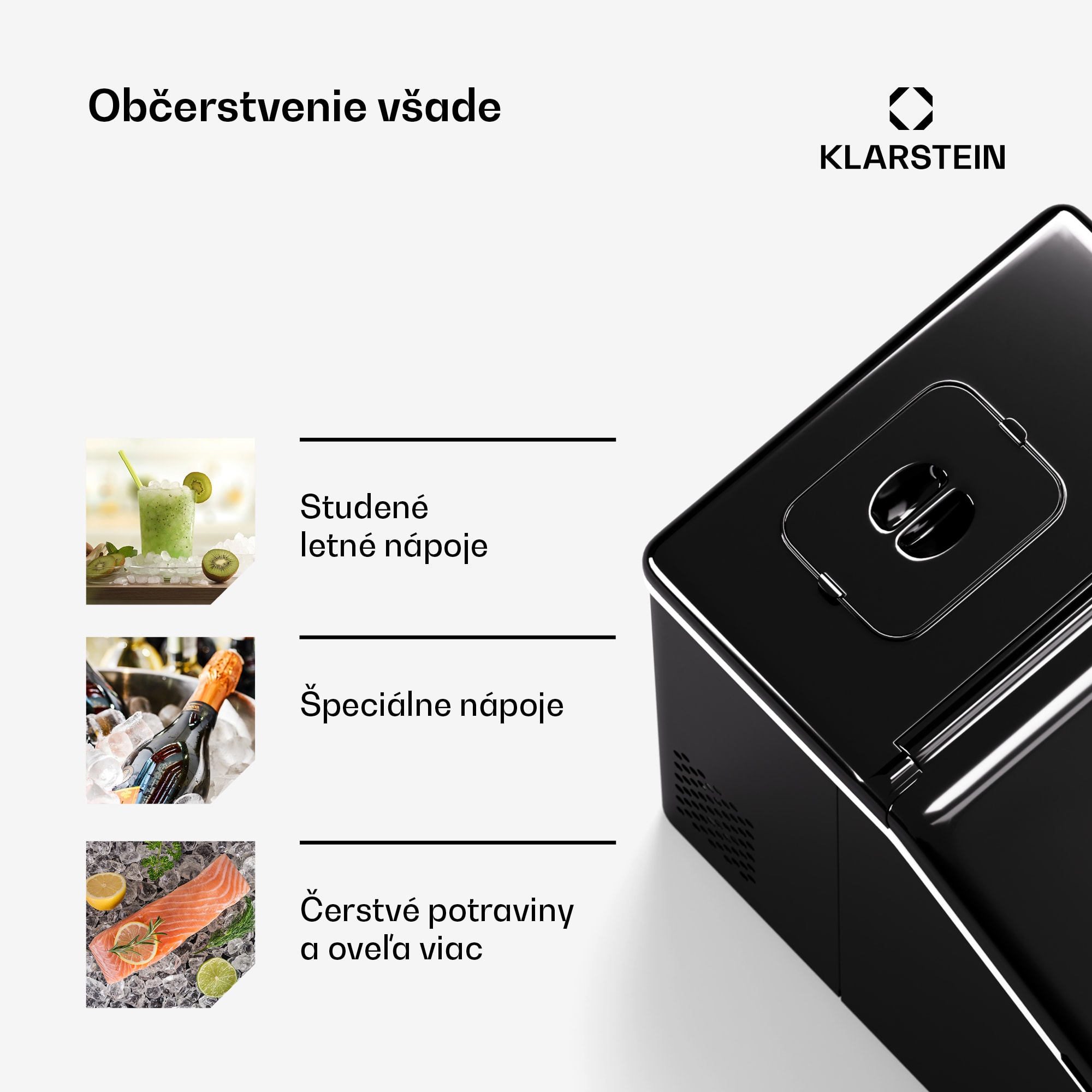 Klarstein Clearcube stroj na výrobu kociek ľadu, číry ľad, 13 kg/24 h – Obrázok 5