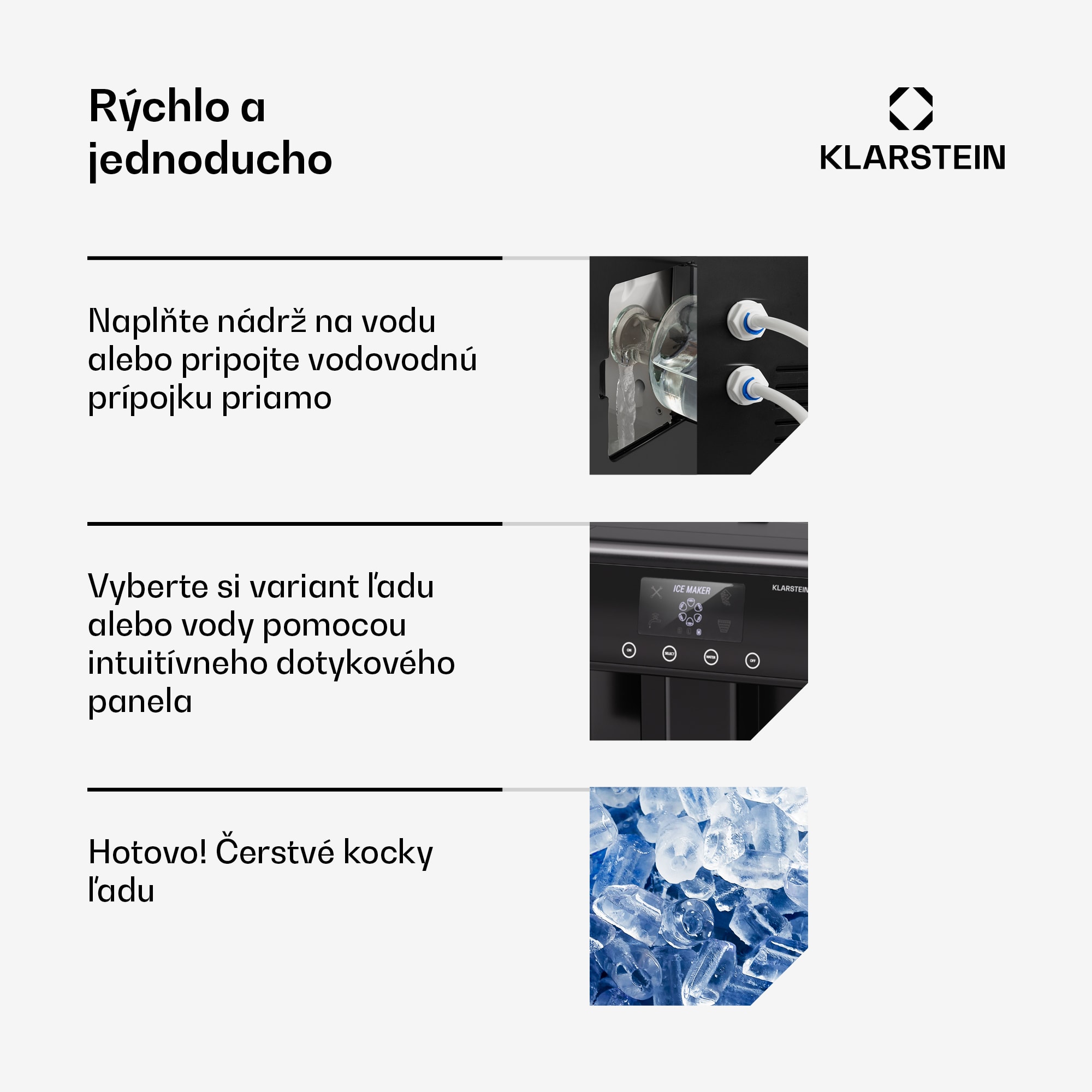 Klarstein Eiszeit výrobník kociek ľadu z nehrdzavejúcej ocele 3 veľkosti kociek ľadu strieborná – Obrázok 4