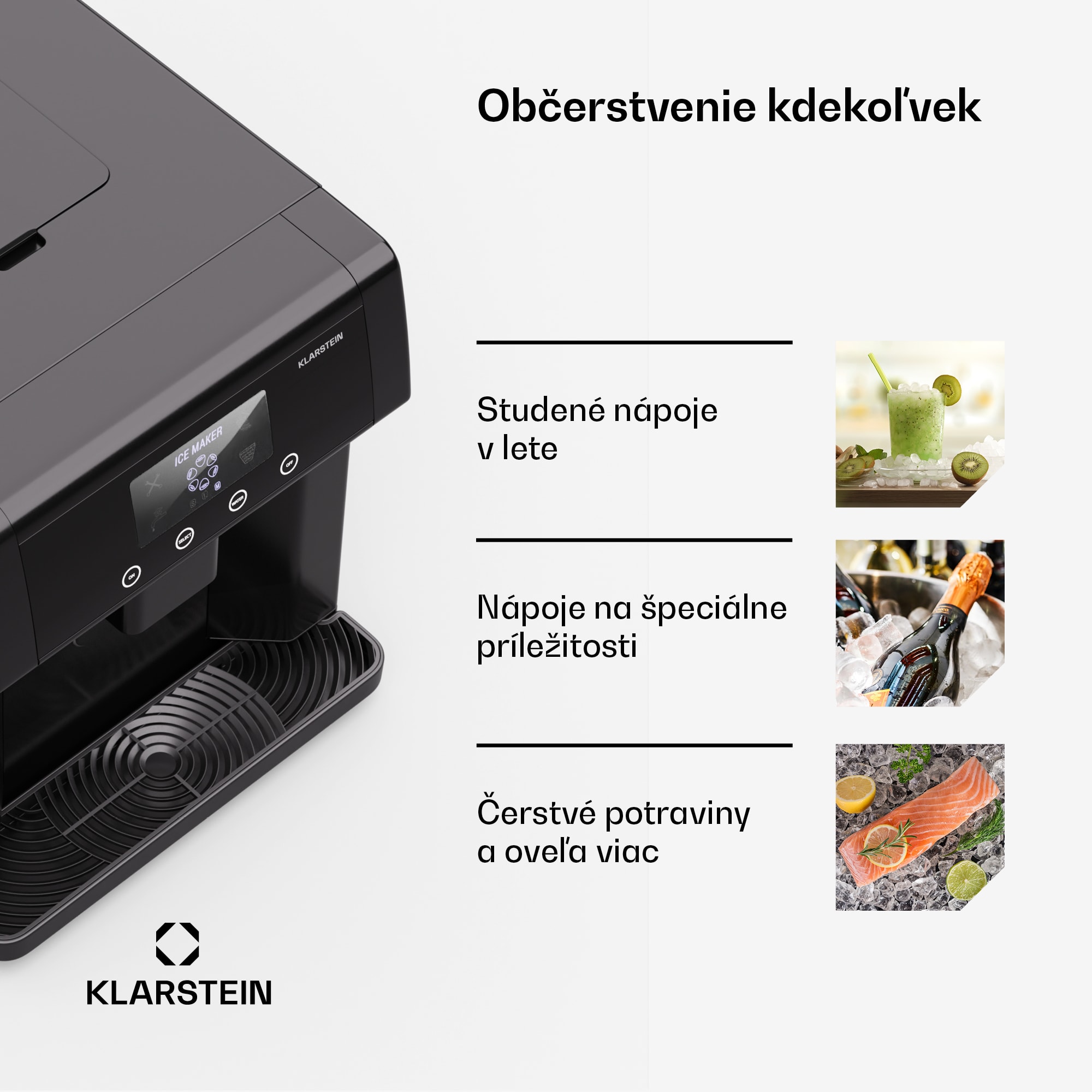 Klarstein Eiszeit výrobník kociek ľadu z nehrdzavejúcej ocele 3 veľkosti kociek ľadu strieborná – Obrázok 5