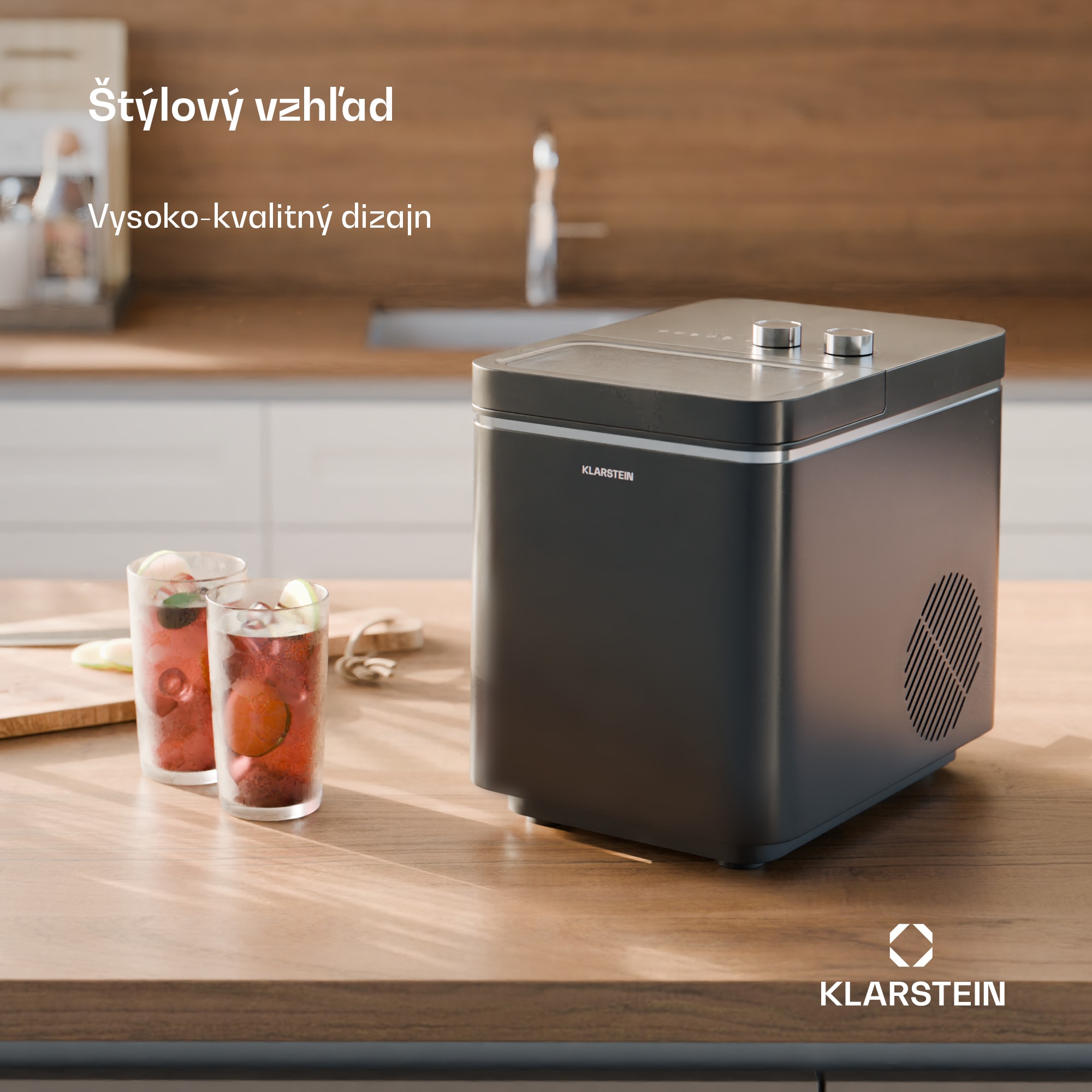 Klarstein IceCraft výrobník kociek ľadu, 2 režimy, 1,3 l studenej vody, automatické čistenie, 12 kg/24 hod – Obrázok 3