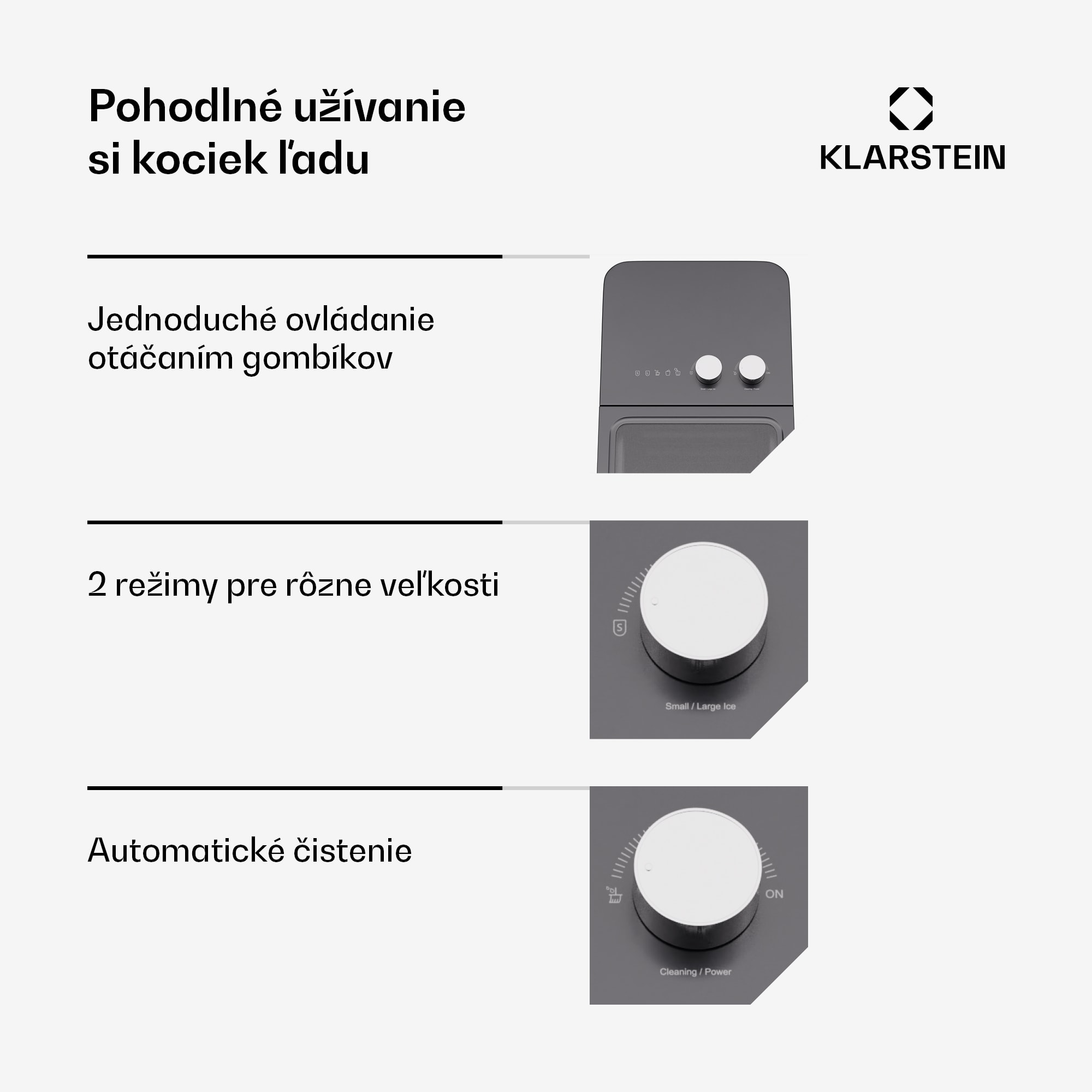 Klarstein IceCraft výrobník kociek ľadu, 2 režimy, 1,3 l studenej vody, automatické čistenie, 12 kg/24 hod – Obrázok 4