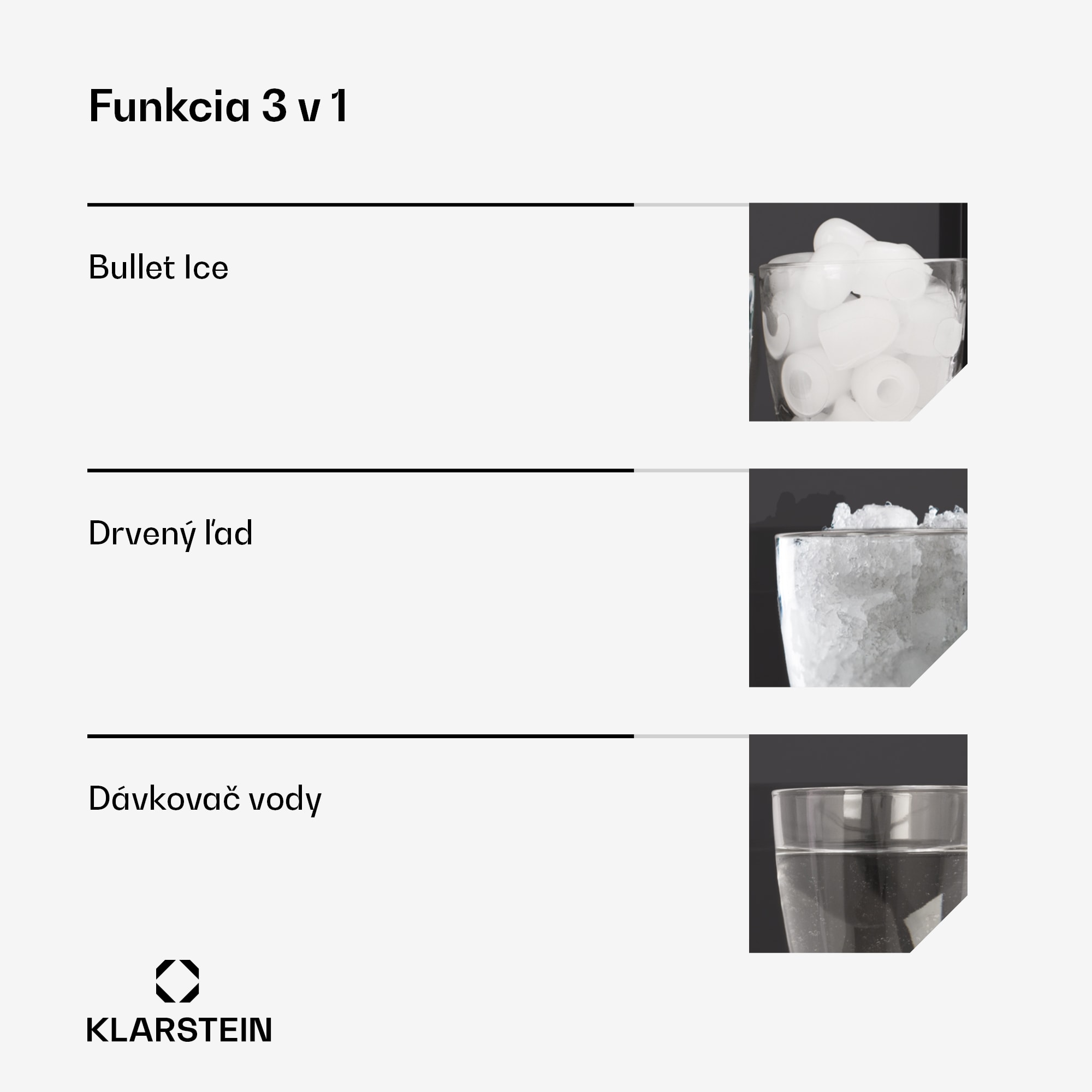 Klarstein ArcticBlend 3v1 výrobník ľadu, 20 kg/24h, Bullet Ice, Drvený ľad, Dávkovač vody – Obrázok 4