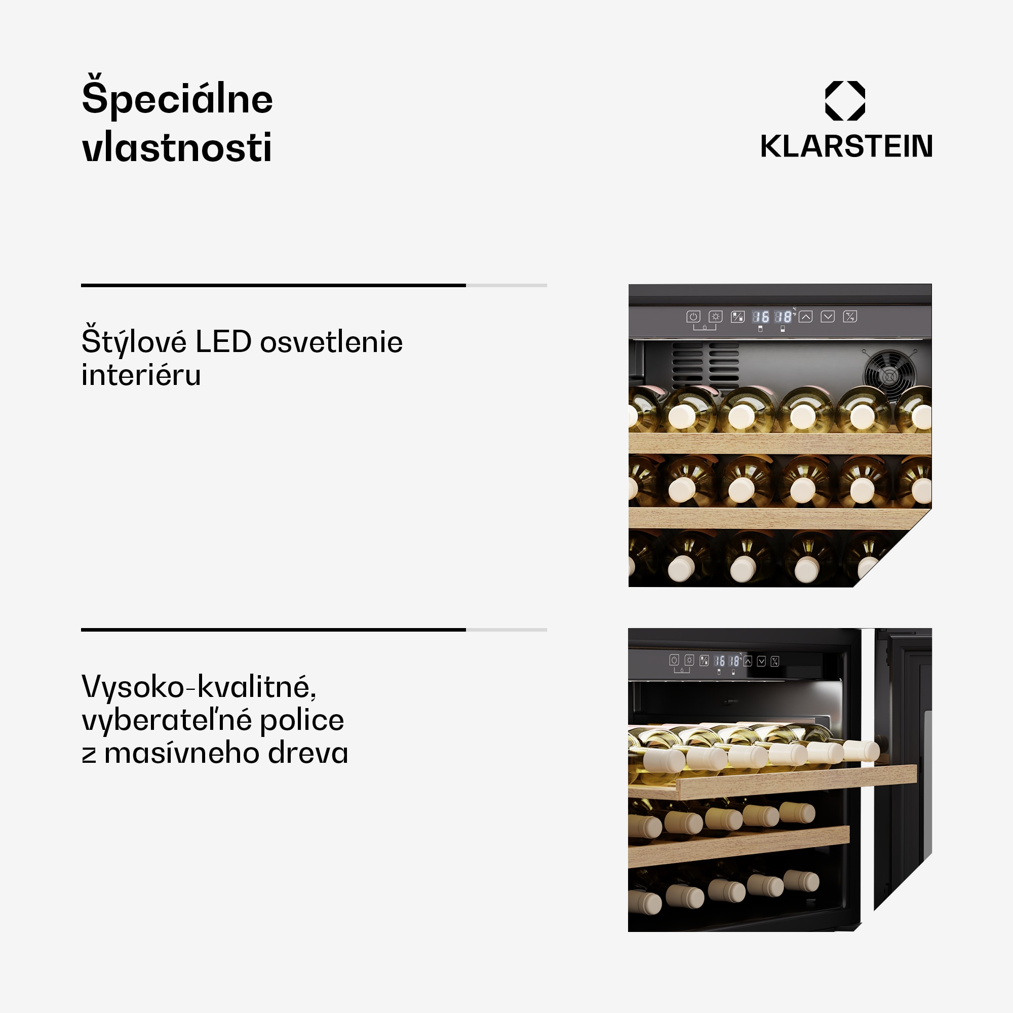 Klarstein Rhone 28 Uno chladnička na víno, 28 fliaš, LED ovládanie, push-to-open, tichá – Obrázok 5