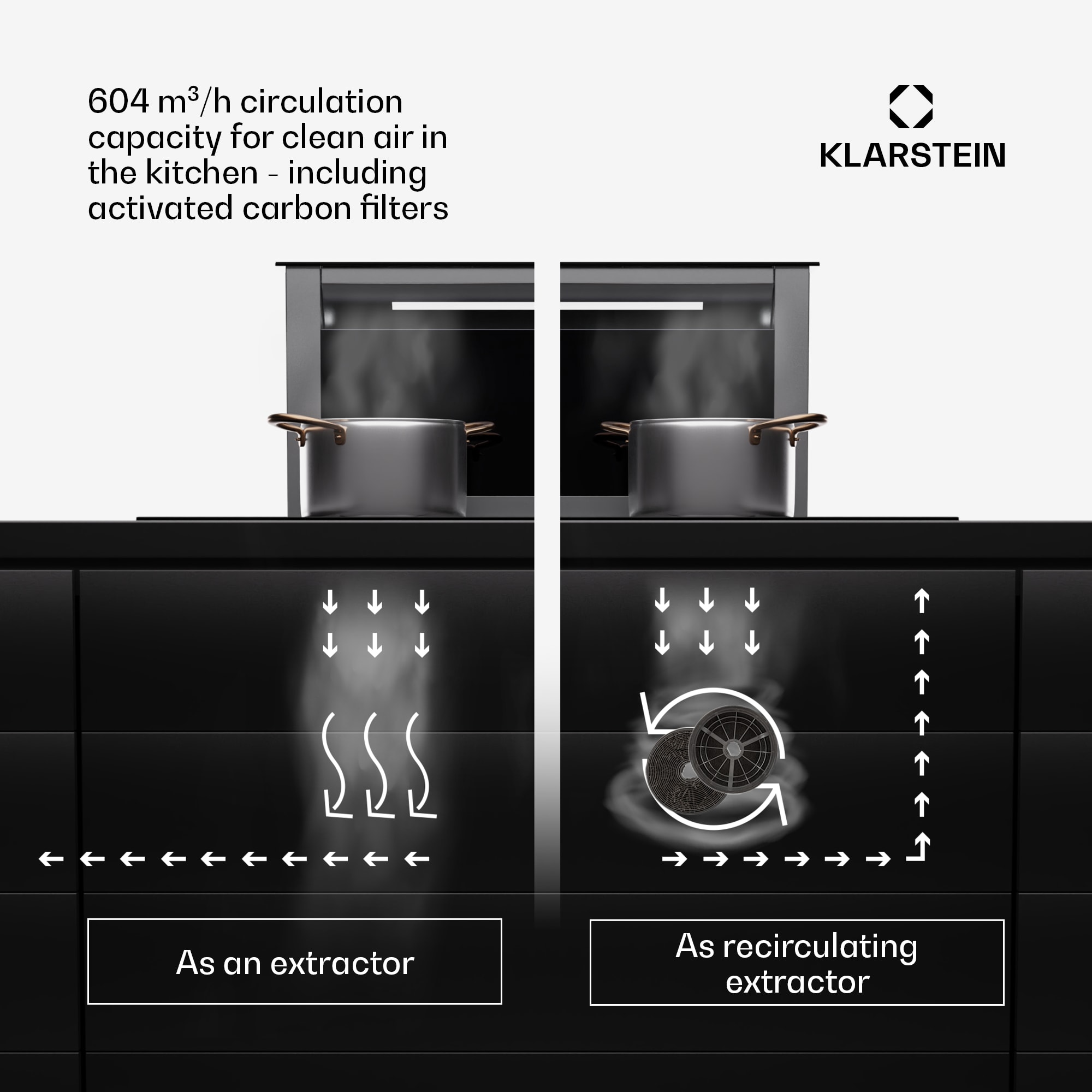 Klarstein Royal Flush Eco Slim 60, digestor, 60 cm, 650 m³/h, A – Obrázok 3