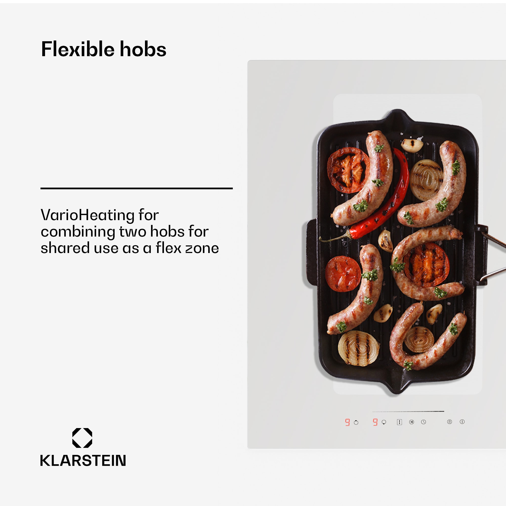 Klarstein Full House 90 Down Air System, indukčná varná doskA digestor, 477 m³/h, trieda energetickej účinnosti A – Obrázok 3