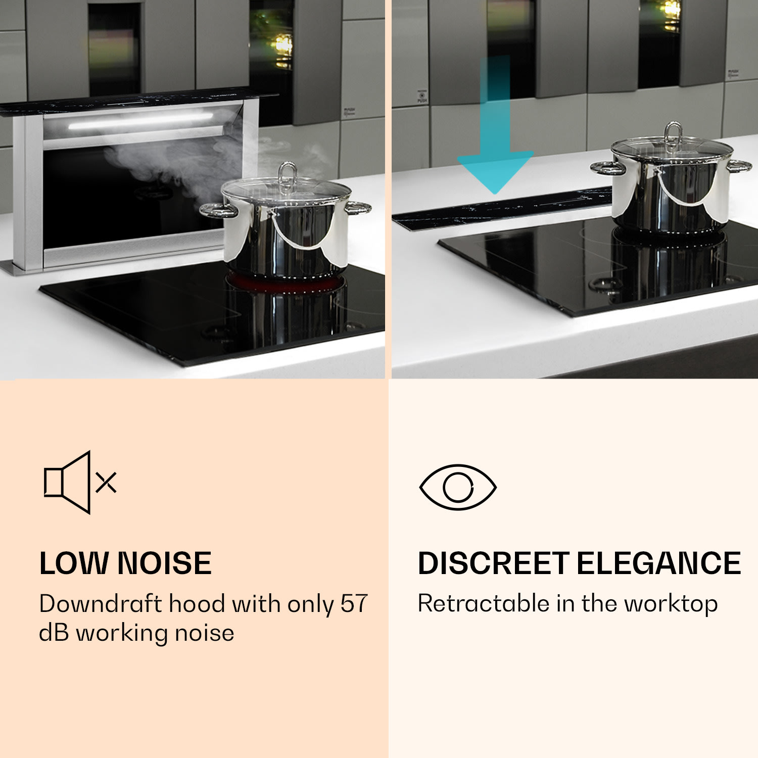 Klarstein Royal Flush Eco, digestor, 60 cm, 576 m³/h, A+ – Obrázok 3