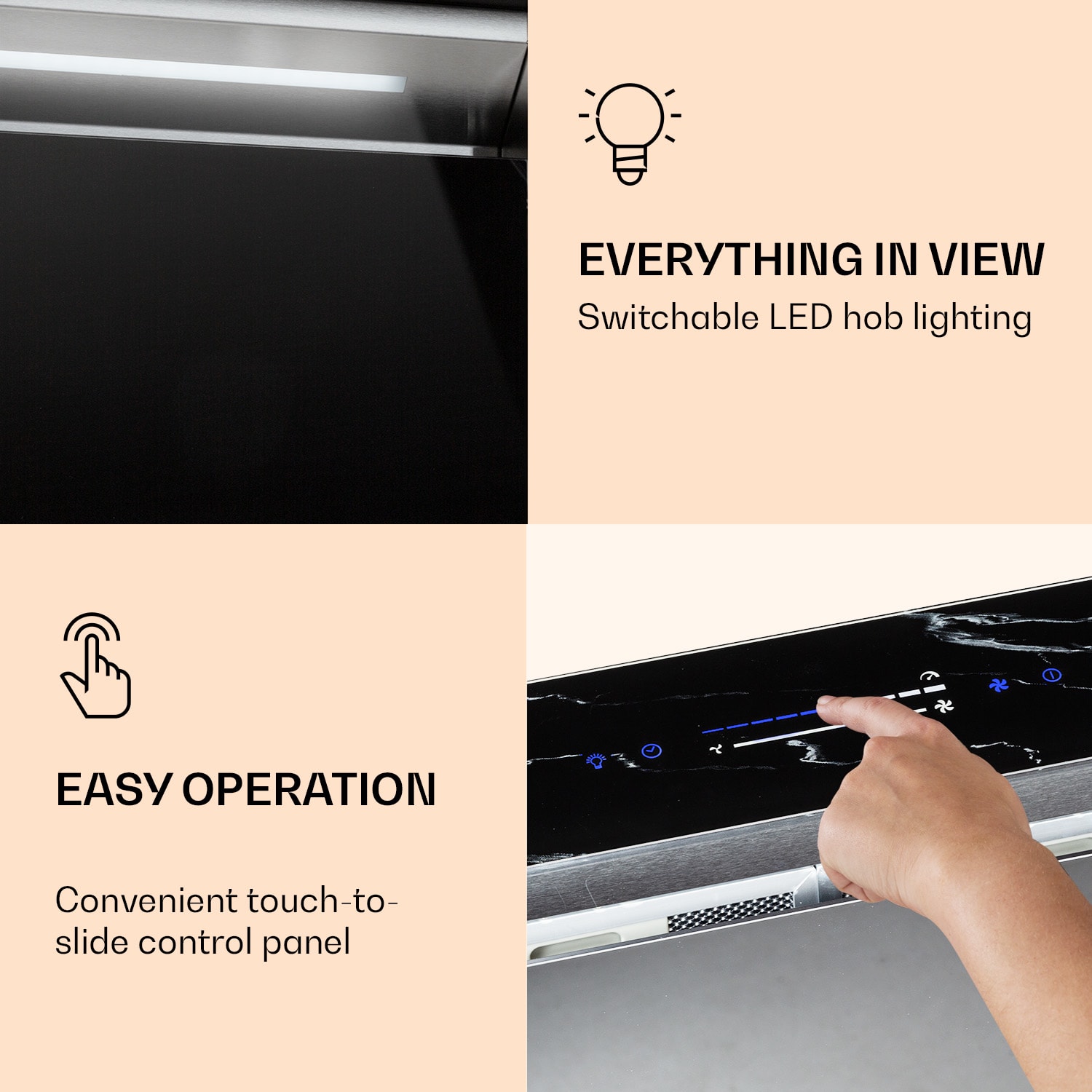 Klarstein Royal Flush Eco, digestor, 60 cm, 576 m³/h, A+ – Obrázok 5