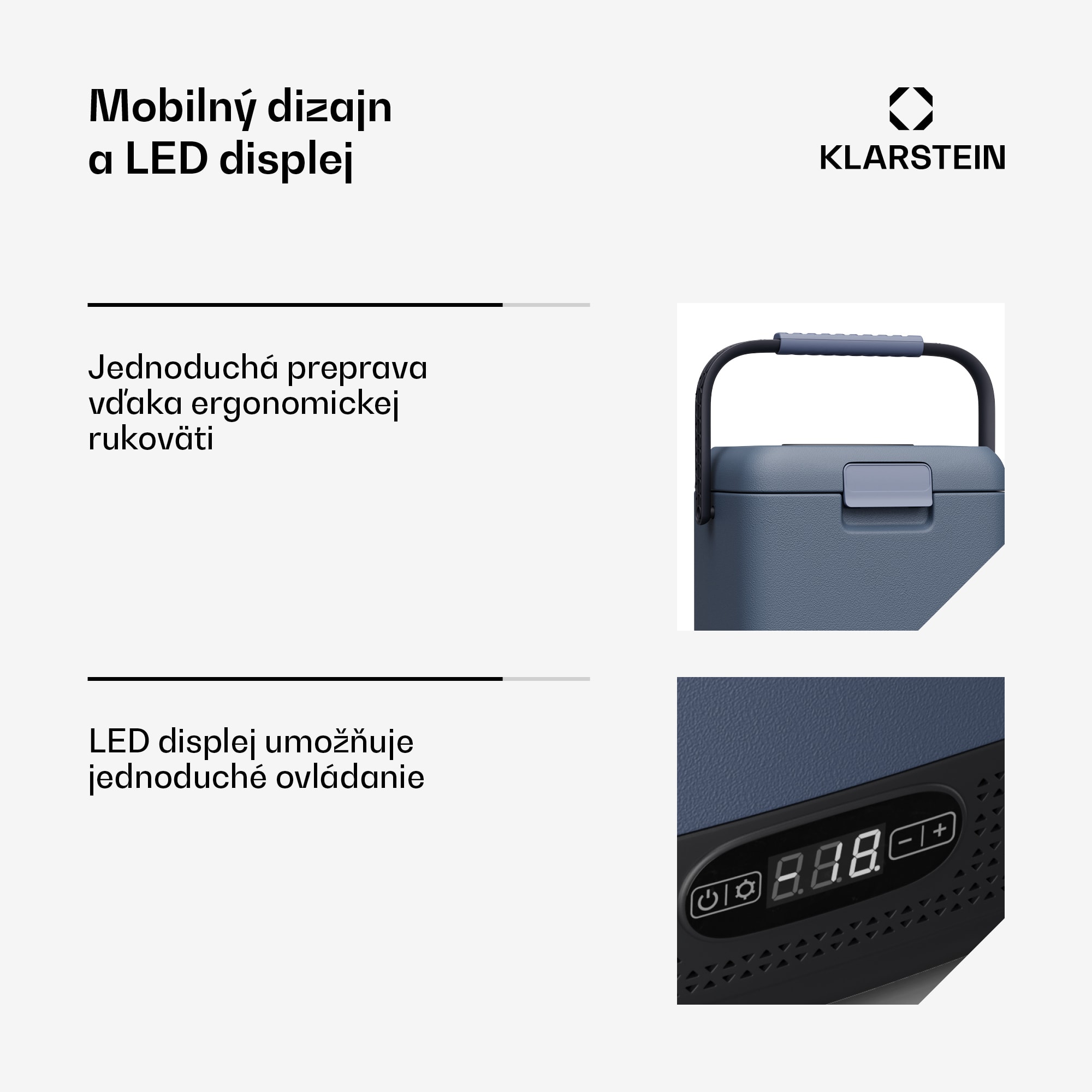 Klarstein SwiftFrost 12L chladiaci box, 12V-24V/230V, do -20 °C, kompresor, 2 úrovne výkonu, LED displej – Obrázok 4