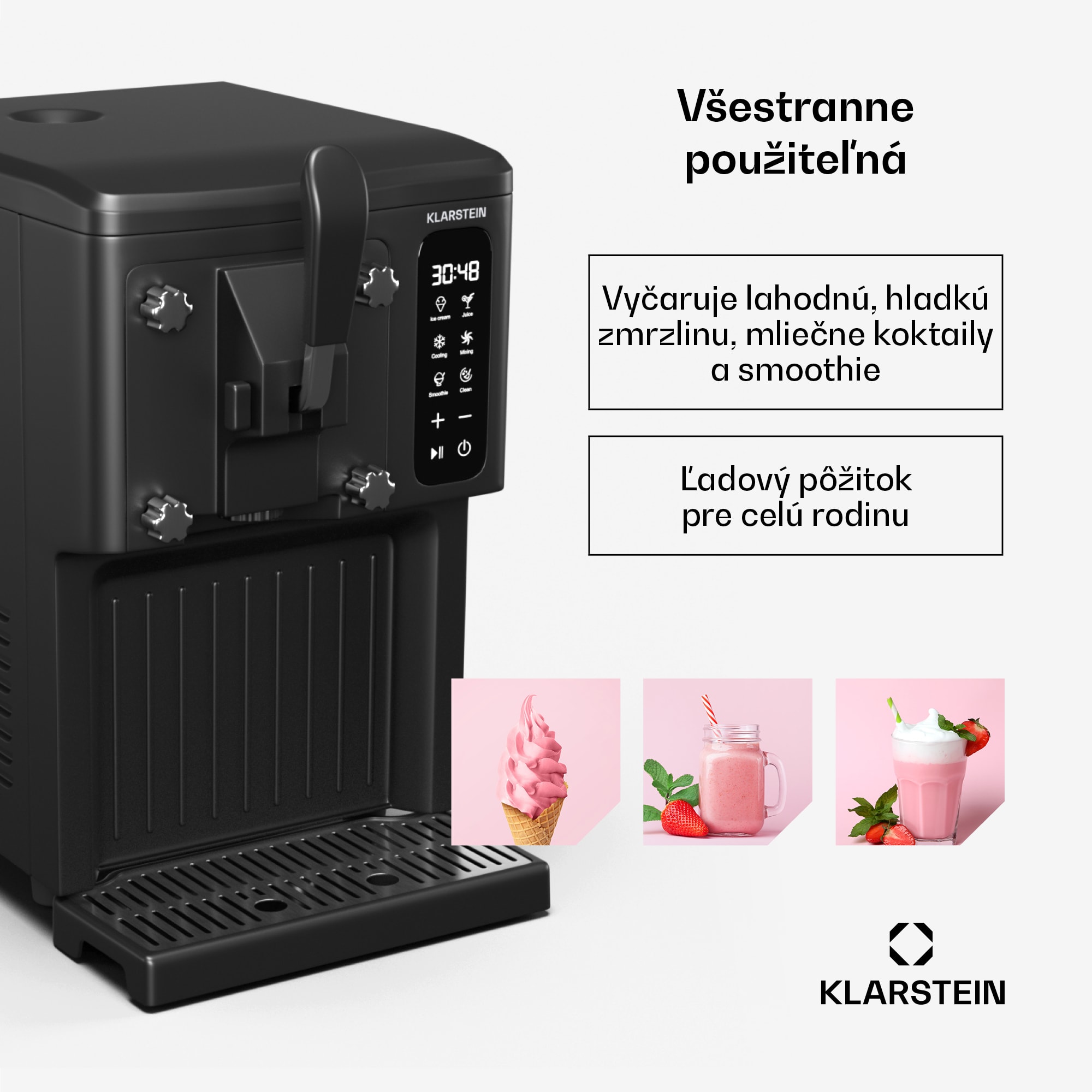 Klarstein SweetSwirl zmrzlinovač, zmrzlina, smoothies a mliečne koktaily, automatické čistenie – Obrázok 3